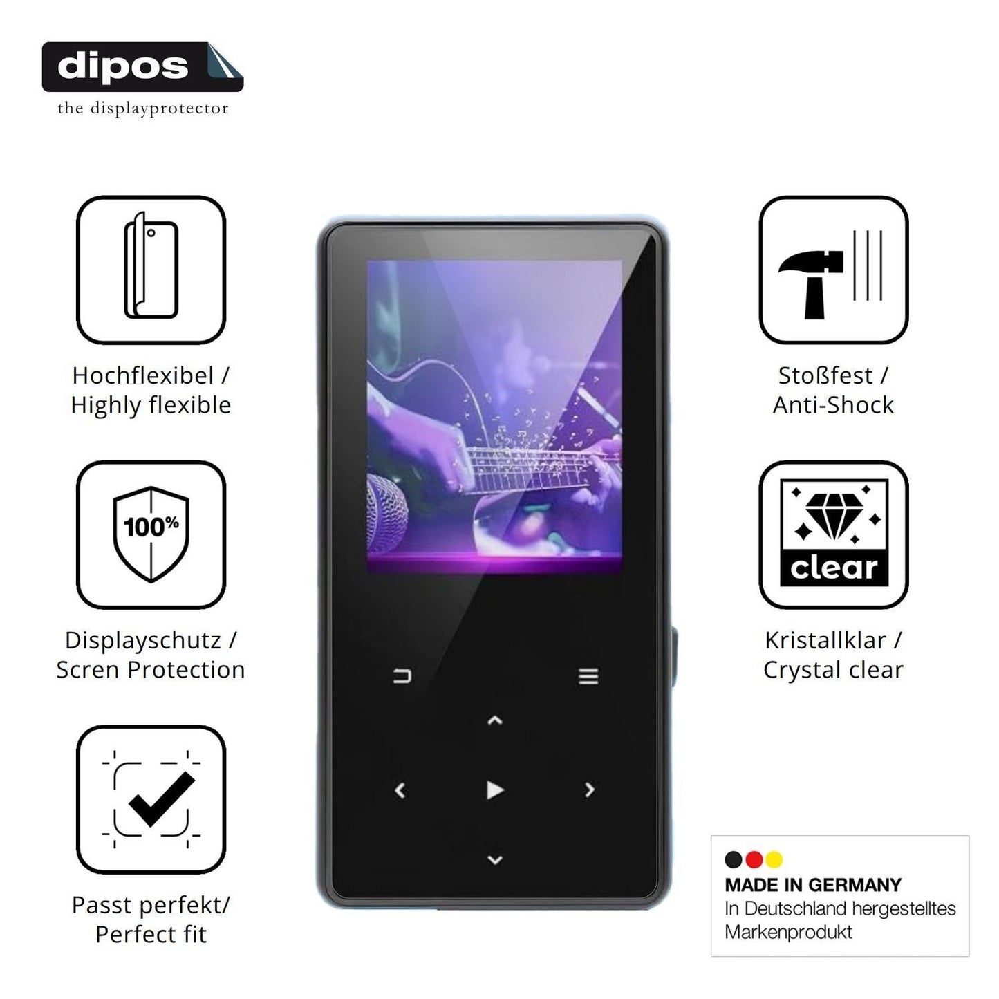 2x 3D Full Cover Schutzfolie für Aroeally MP3-179 (7)