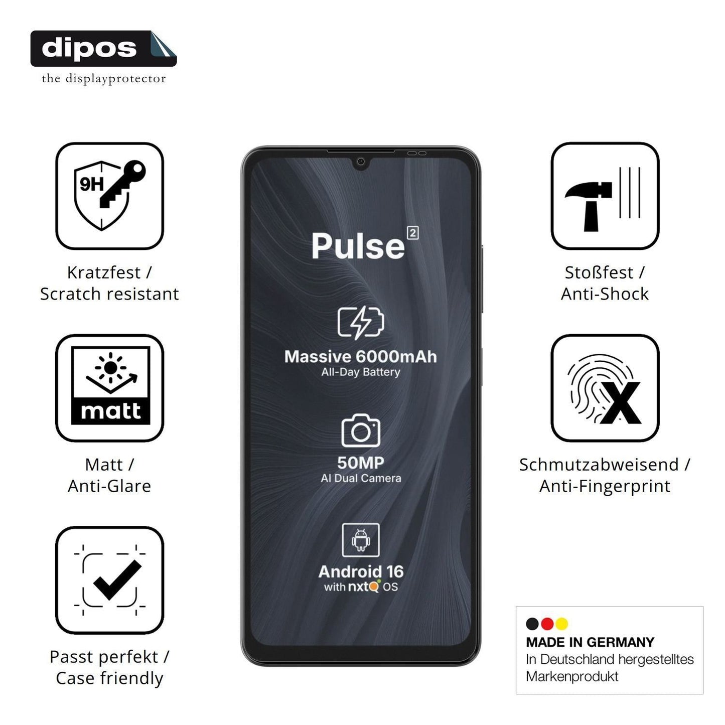 2x 9H Schutzfolie matt für Aiplus AI+ Pulse 2 Panz (1)