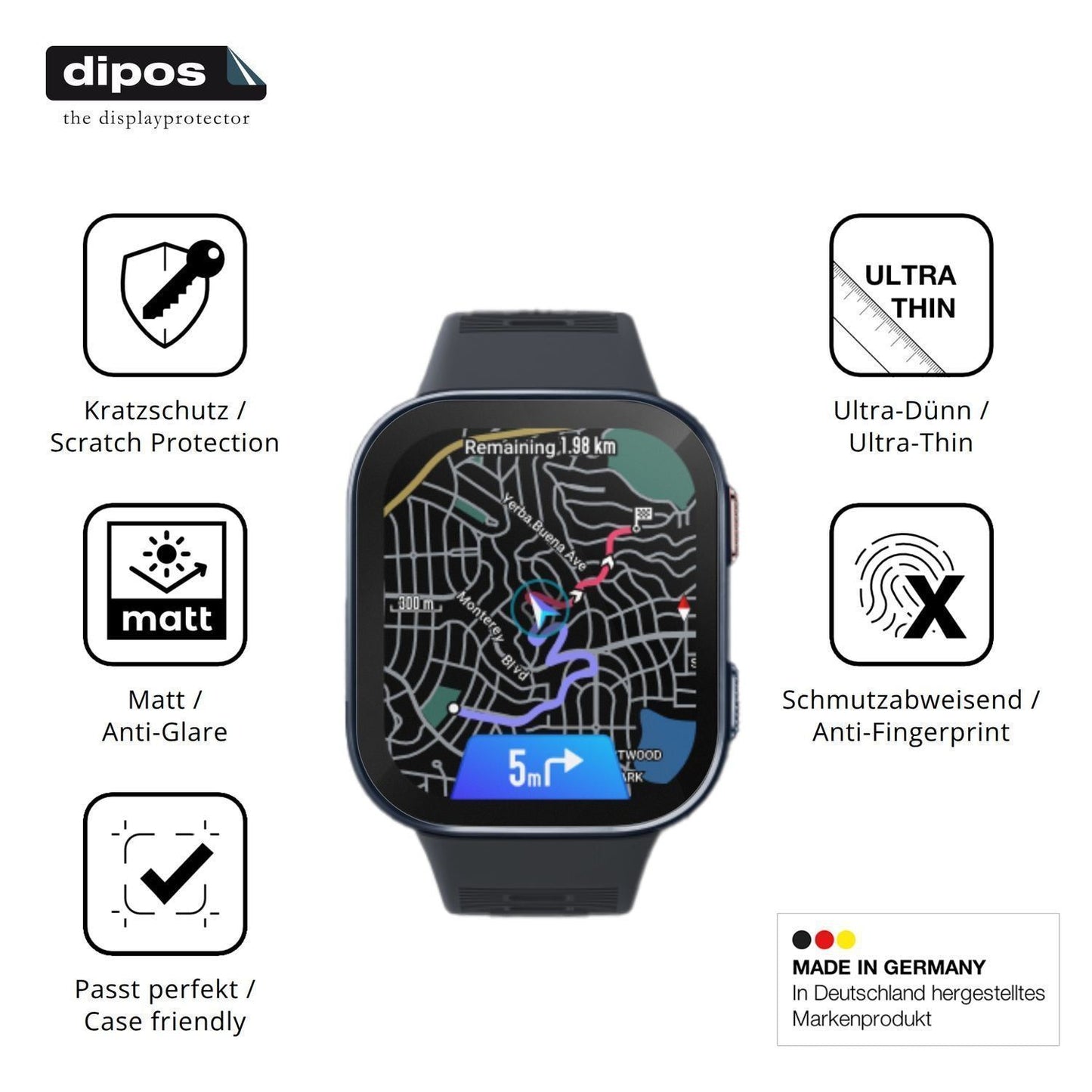 6x Schutzfolie matt für Amazfit Bip Max 50mm Displ (7)