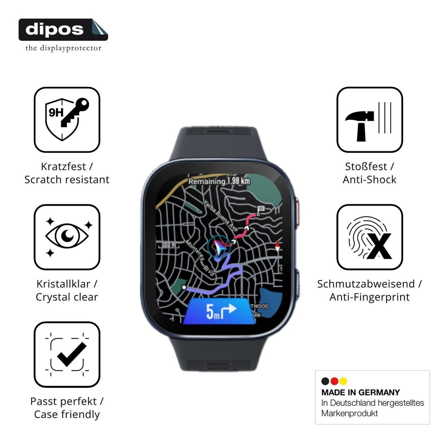 2x 9H Schutzfolie für Amazfit Bip Max 50mm Panzerf (7)