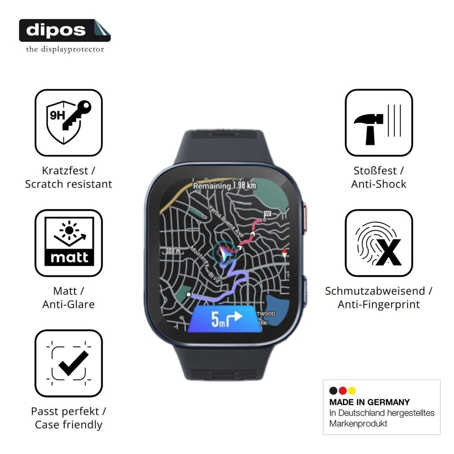 2x 9H Schutzfolie matt für Amazfit Bip Max 50mm Pa (7)