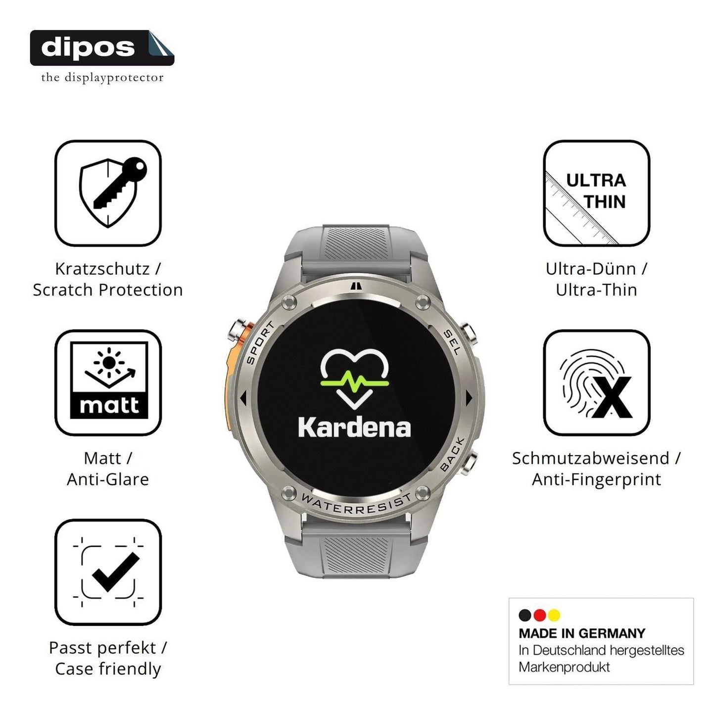 6x Schutzfolie matt für Kardena Care GPS Display-S (7)