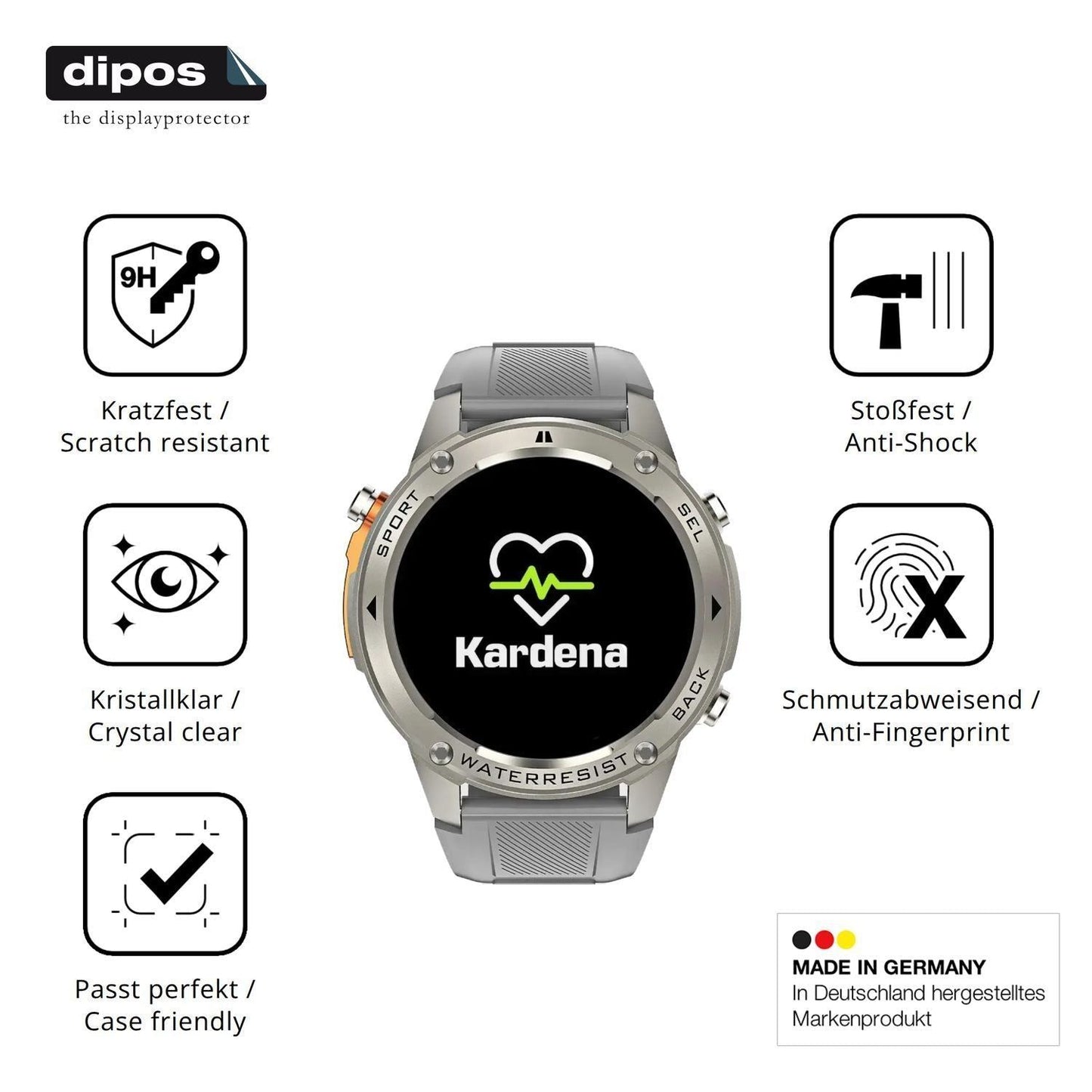 2x 9H Schutzfolie für Kardena Care GPS Panzerfolie (7)