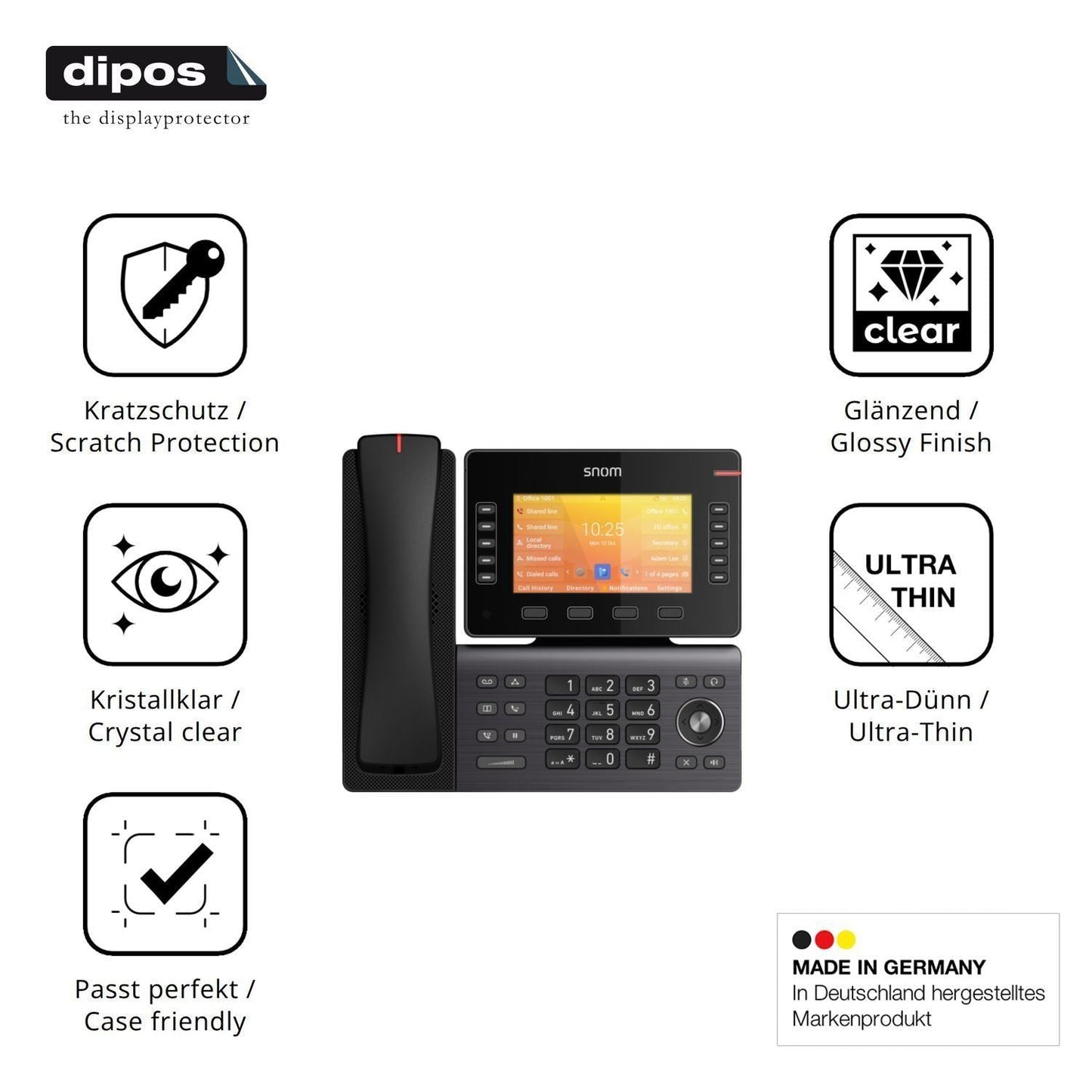 4x Schutzfolie klar für Snom D892M Display-Schutzf (7)