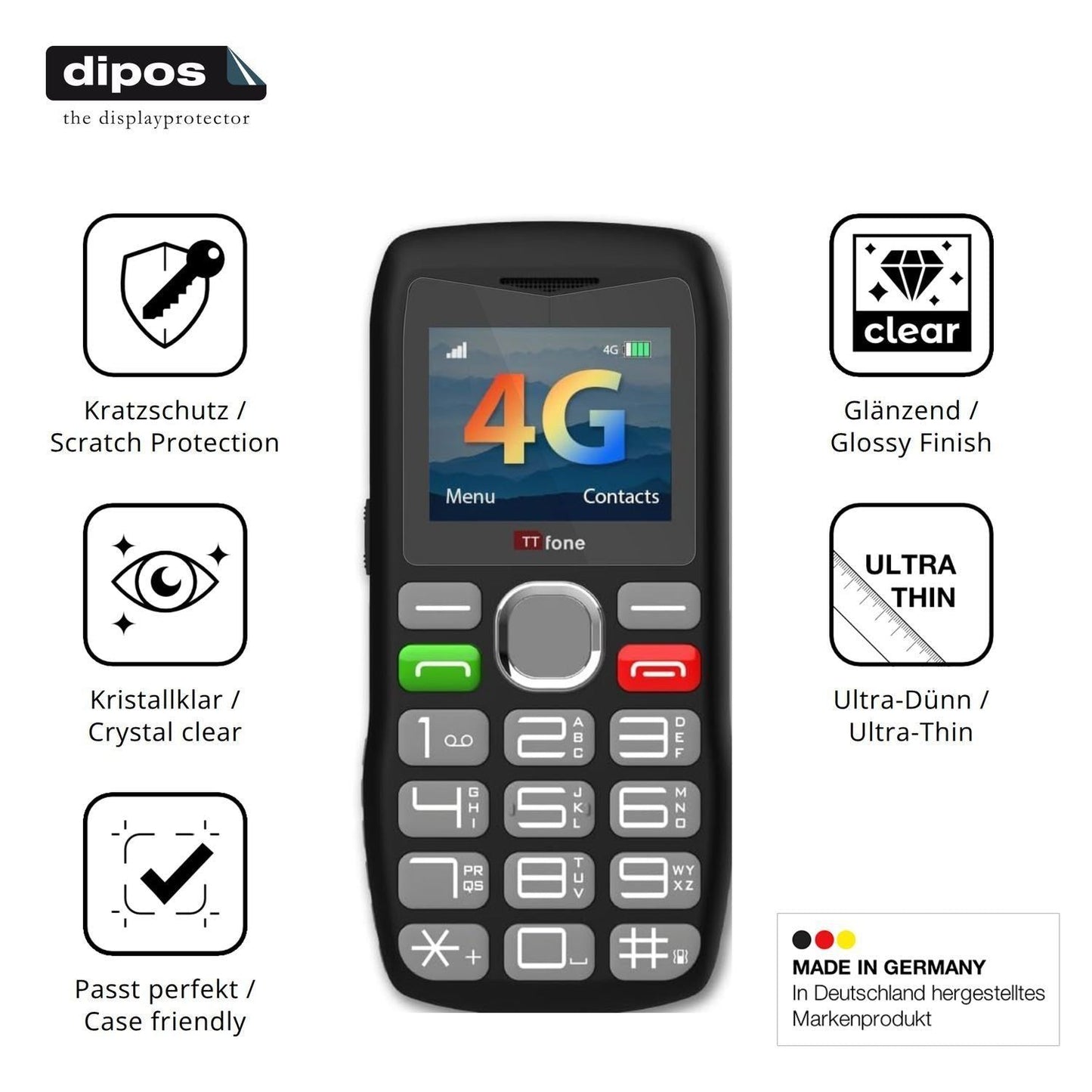4x Schutzfolie klar für TTfone TT890 4G Display-Sc (7)