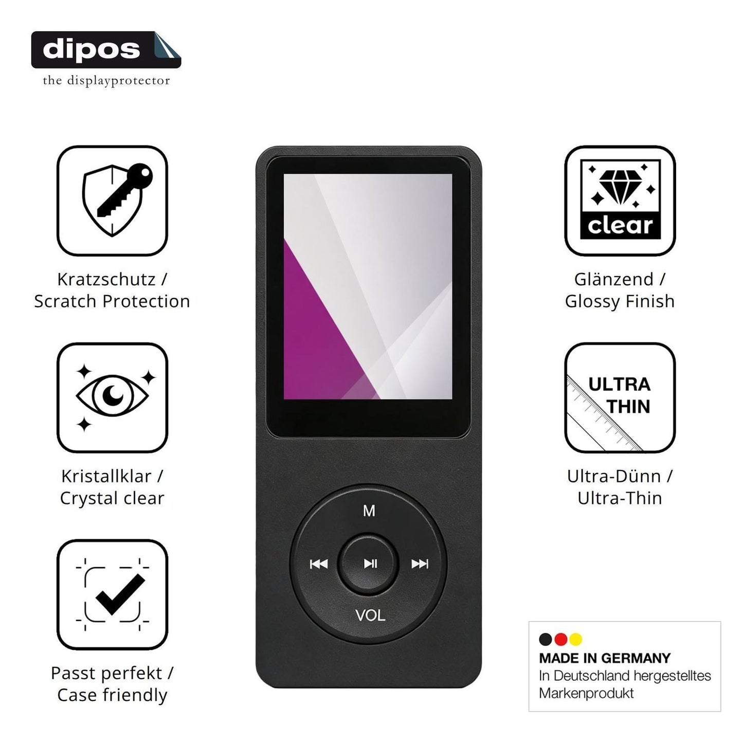 4x Schutzfolie klar für BORDEAG RT001 MP3-Player D (7)