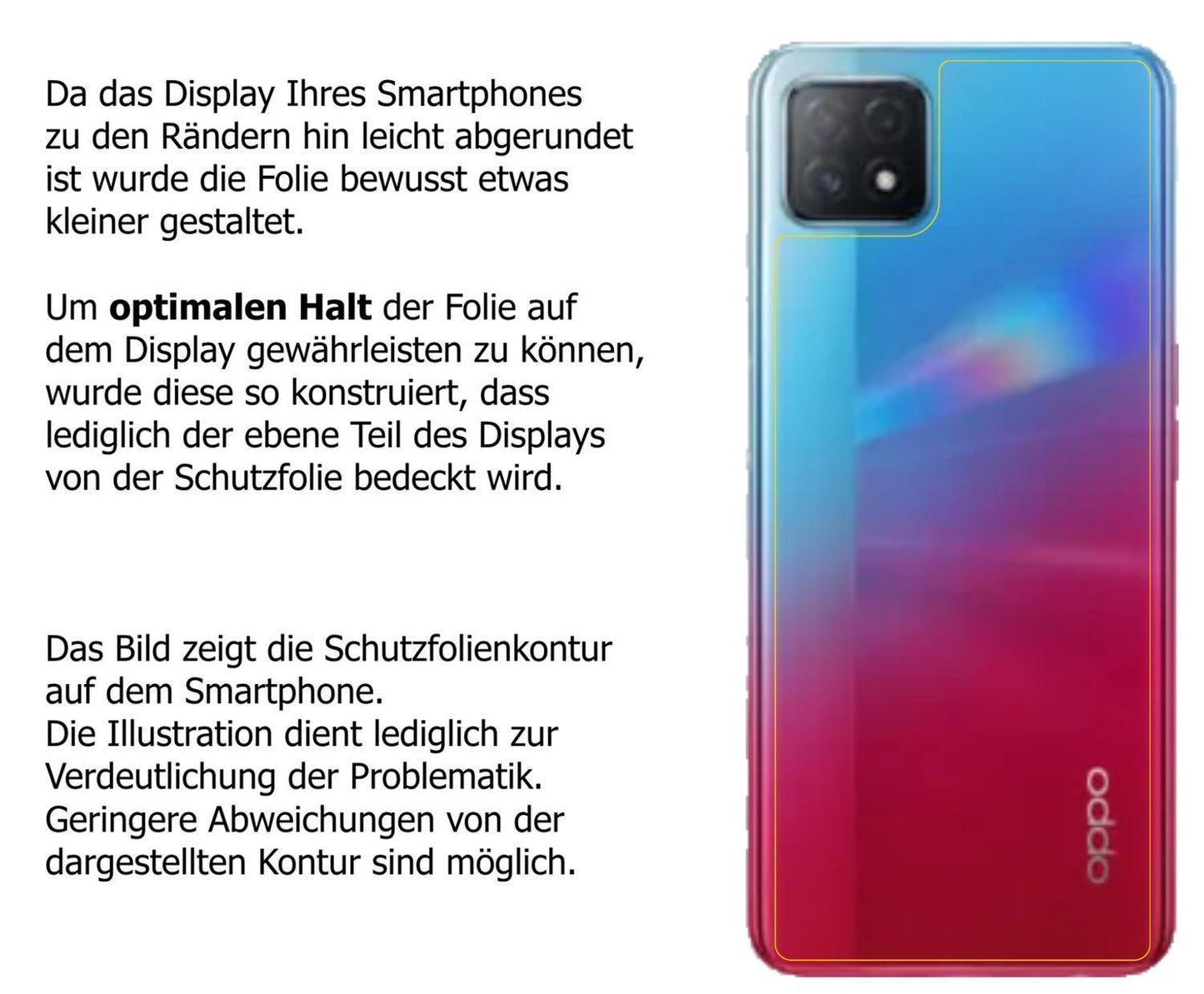 5x Schutzfolie matt für Oppo A72 5G Rückseite Disp (6)