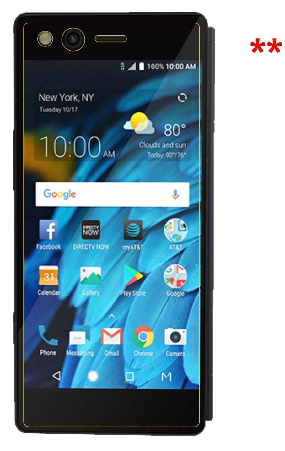 1x Schutzfolie matt für ZTE Axon M Display-Schutzf (6)