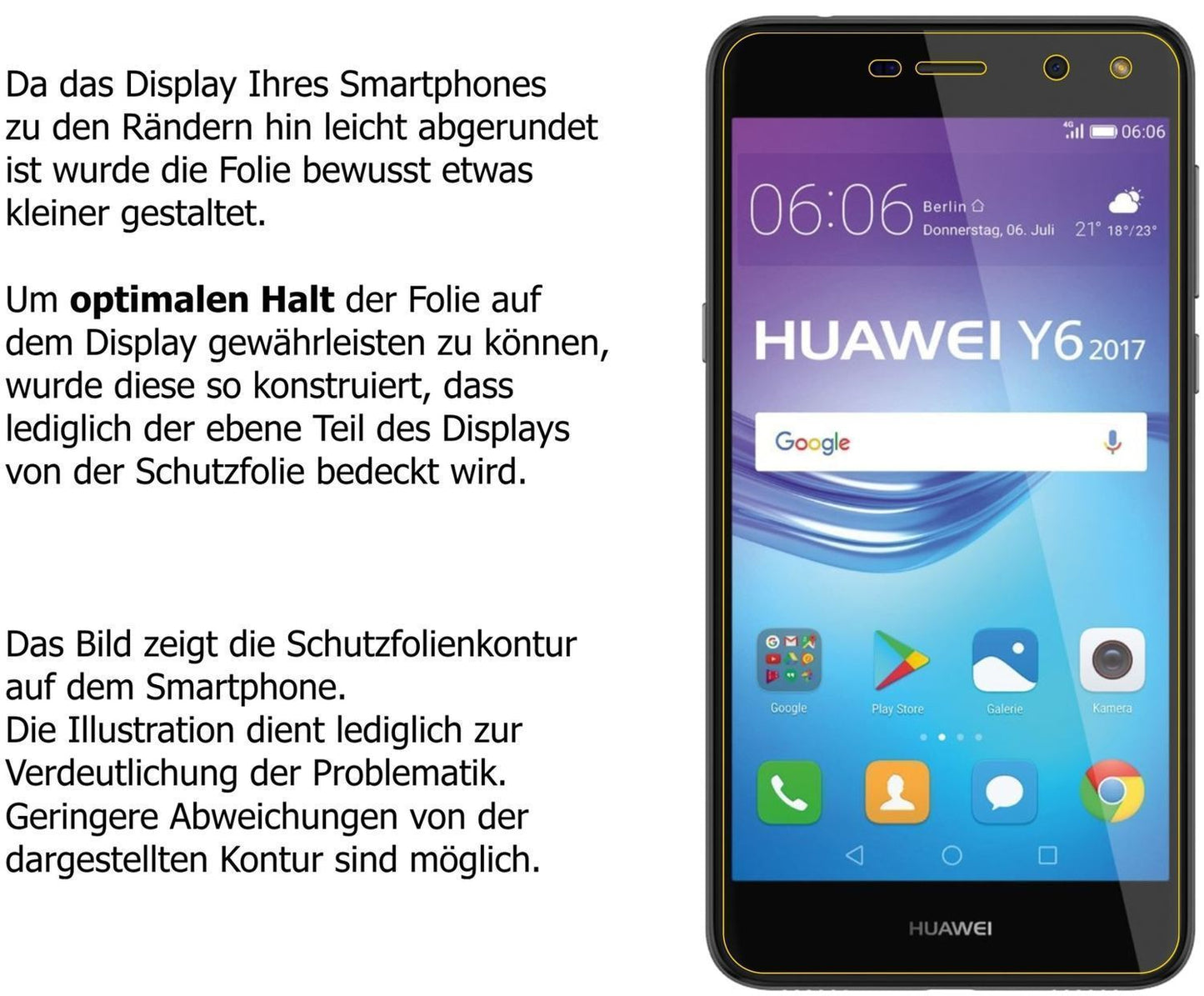Blickschutzfolie für Huawei Y6 (2017) matt Schutzf (5)