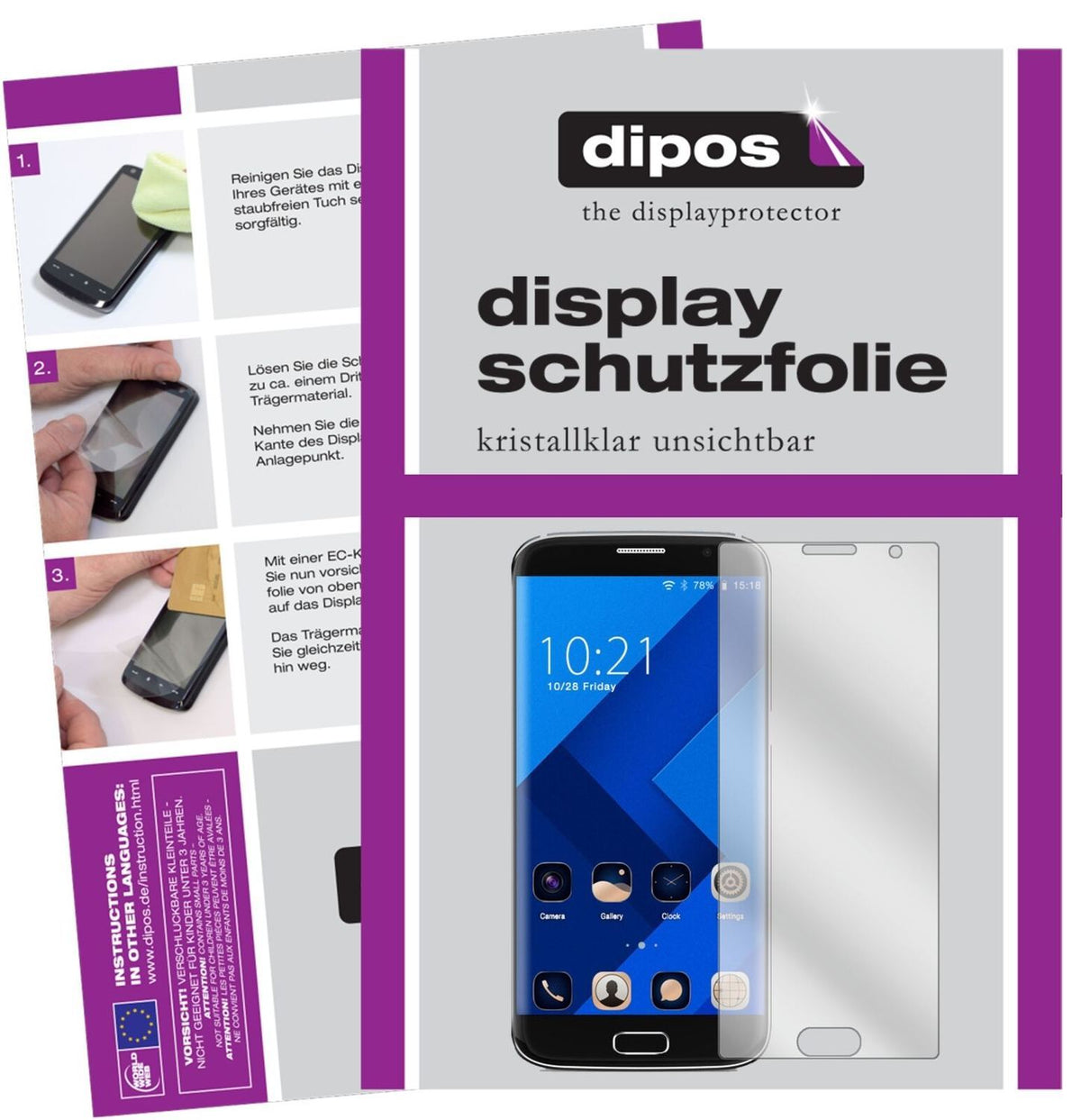 6x Schutzfolie klar für BLUBOO Edge Display-Schutz (1)