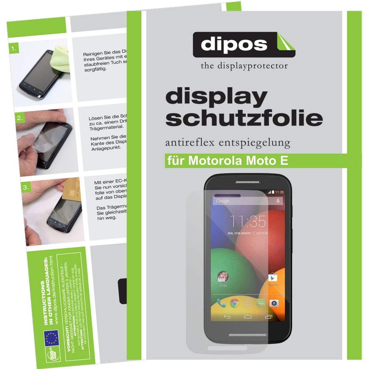 2x Schutzfolie matt für Moto E Motorola Display-Sc (1)