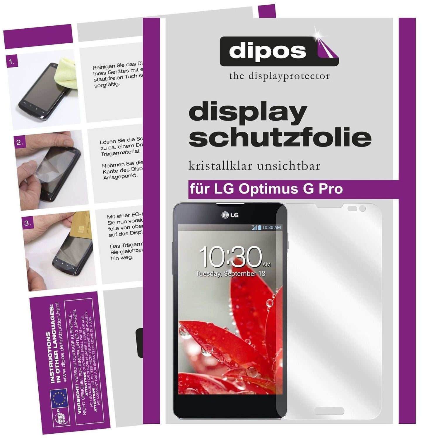 2x Schutzfolie klar für Optimus G Pro LG Display-S (1)
