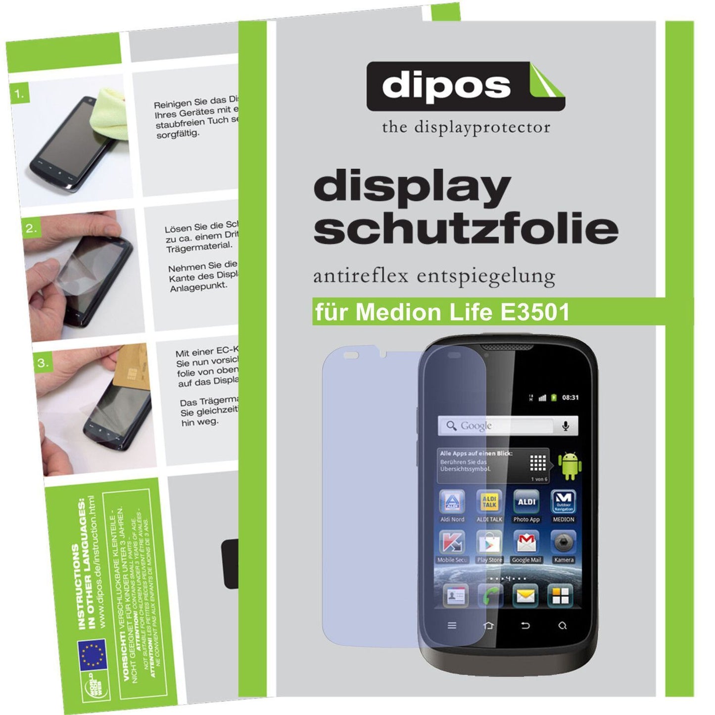 2x Schutzfolie matt für Life E3501 Medion Display- (1)
