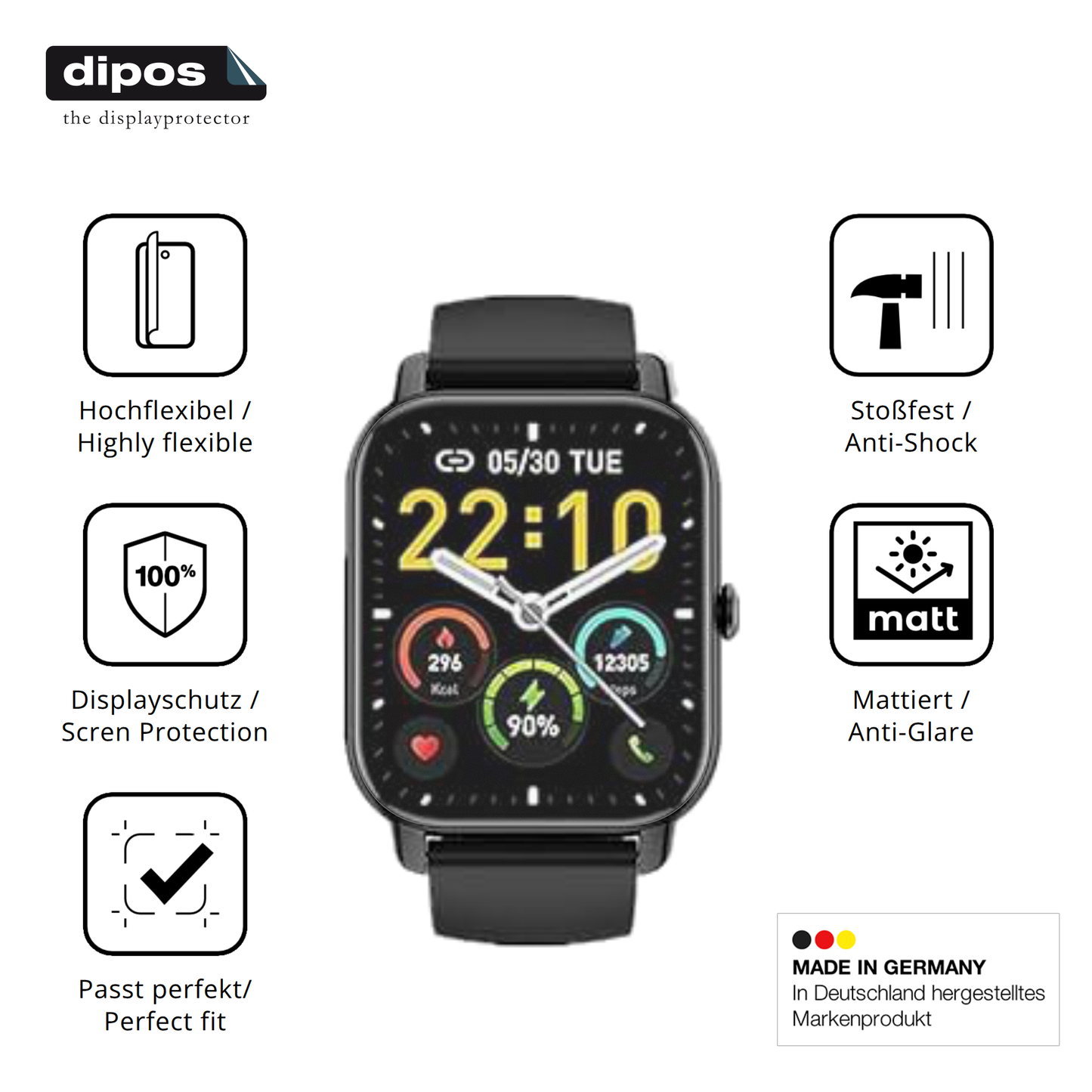 Displayschutz hergestellt in Deutschland, höchste Qualität made in Germany