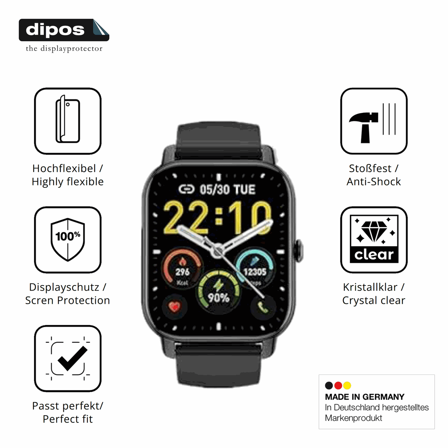 Displayschutz hergestellt in Deutschland, höchste Qualität made in Germany