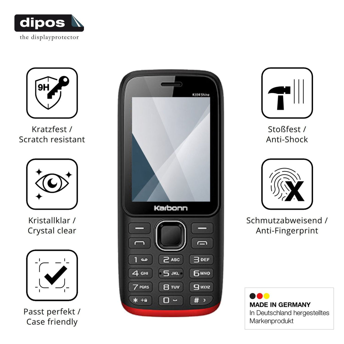 2x Screen Protector for Karbonn K334 Shine Flexible Glass 9H dipos