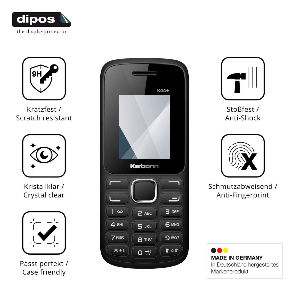 2x Screen Protector for Karbonn K44 Plus Flexible Glass 9H dipos