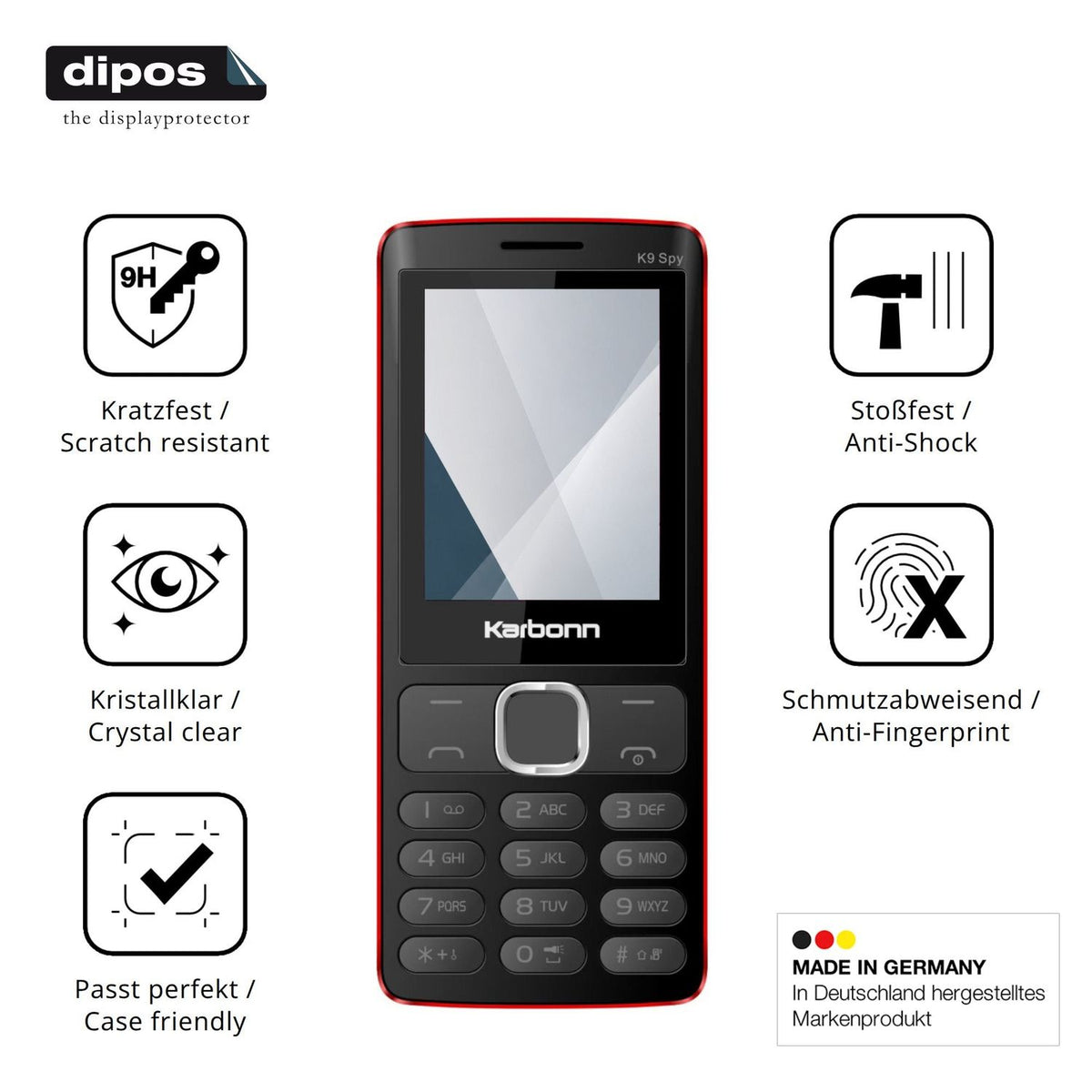 2x Screen Protector for Karbonn K9 Spy Flexible Glass 9H dipos