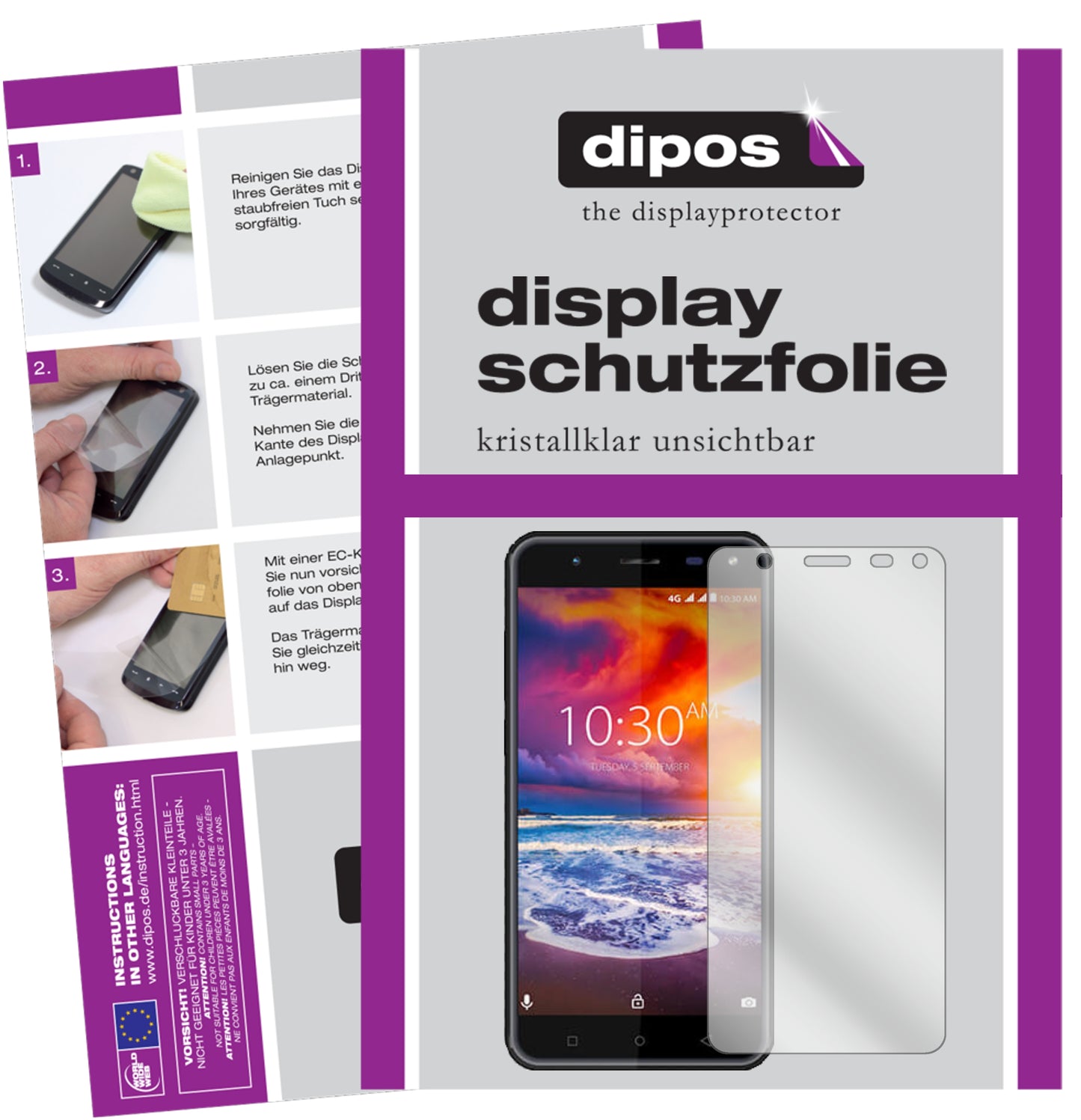 Kristallklare, dünne Schutzfolie: Kratzfest & passgenau für Karbonn-Titanium Jumbo 3