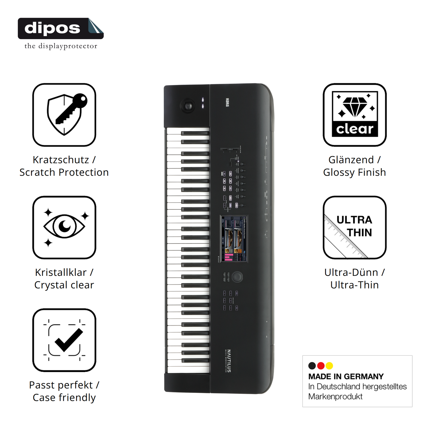 Displayschutz hergestellt in Deutschland, höchste Qualität made in Germany