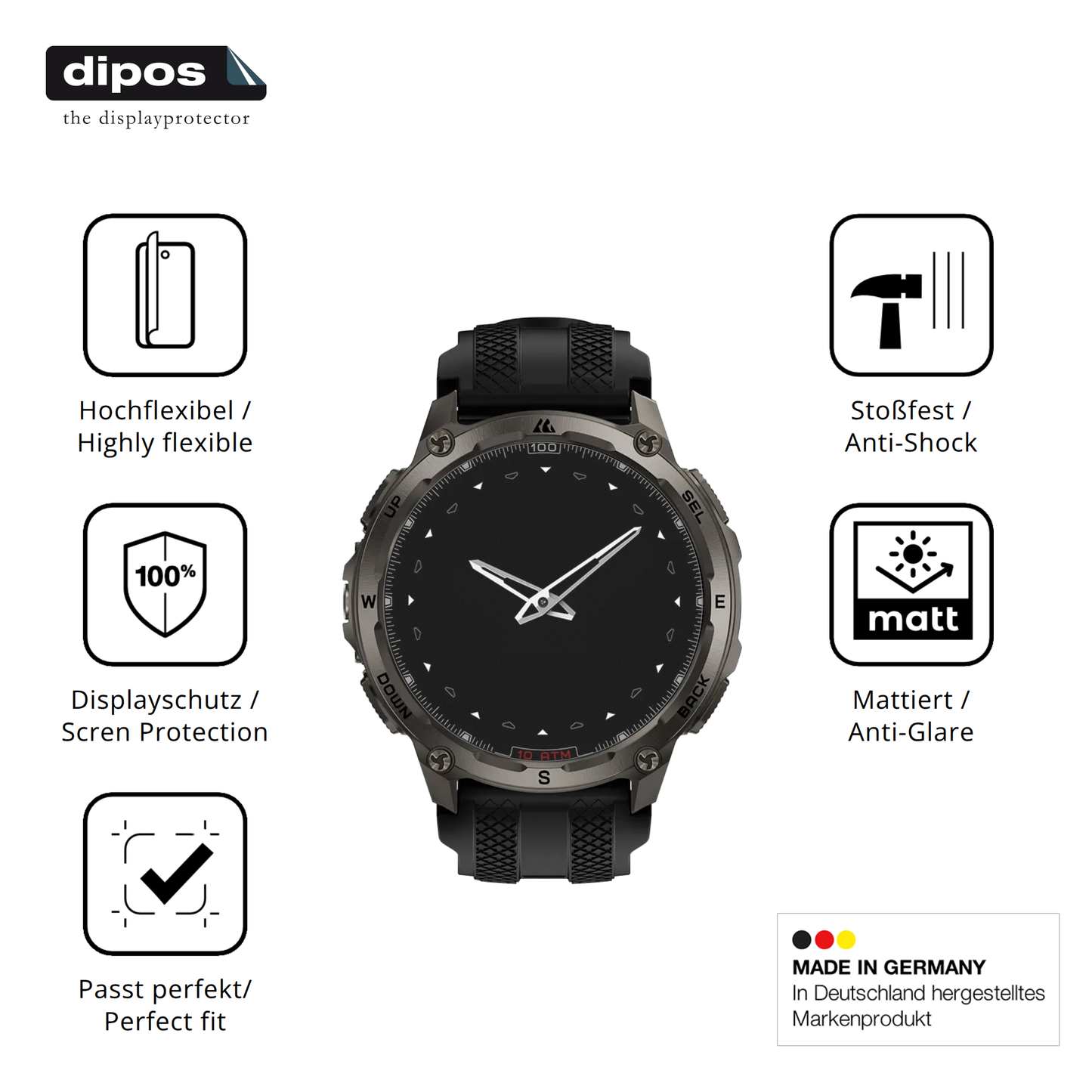 2x Full Cover Schutzfolie matt für Kospet Tank T4