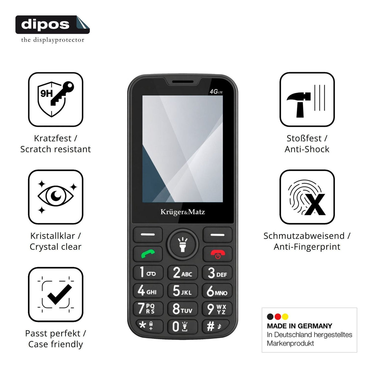 2x Screen Protector for Kruger Matz Simple 924 4G Flexible Glass 9H dipos