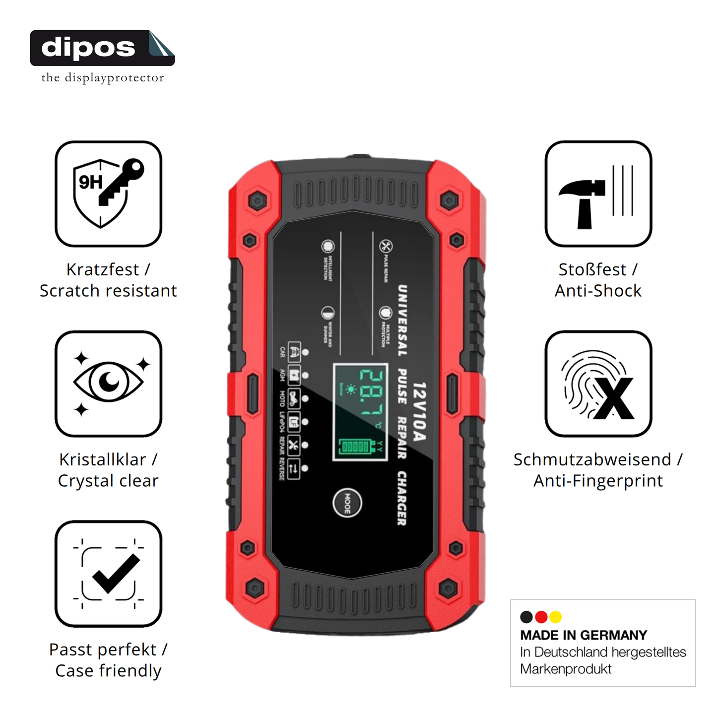 Displayschutz hergestellt in Deutschland, höchste Qualität made in Germany