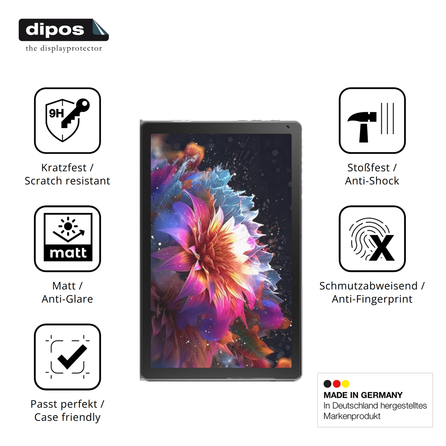 Displayschutz hergestellt in Deutschland, höchste Qualität made in Germany
