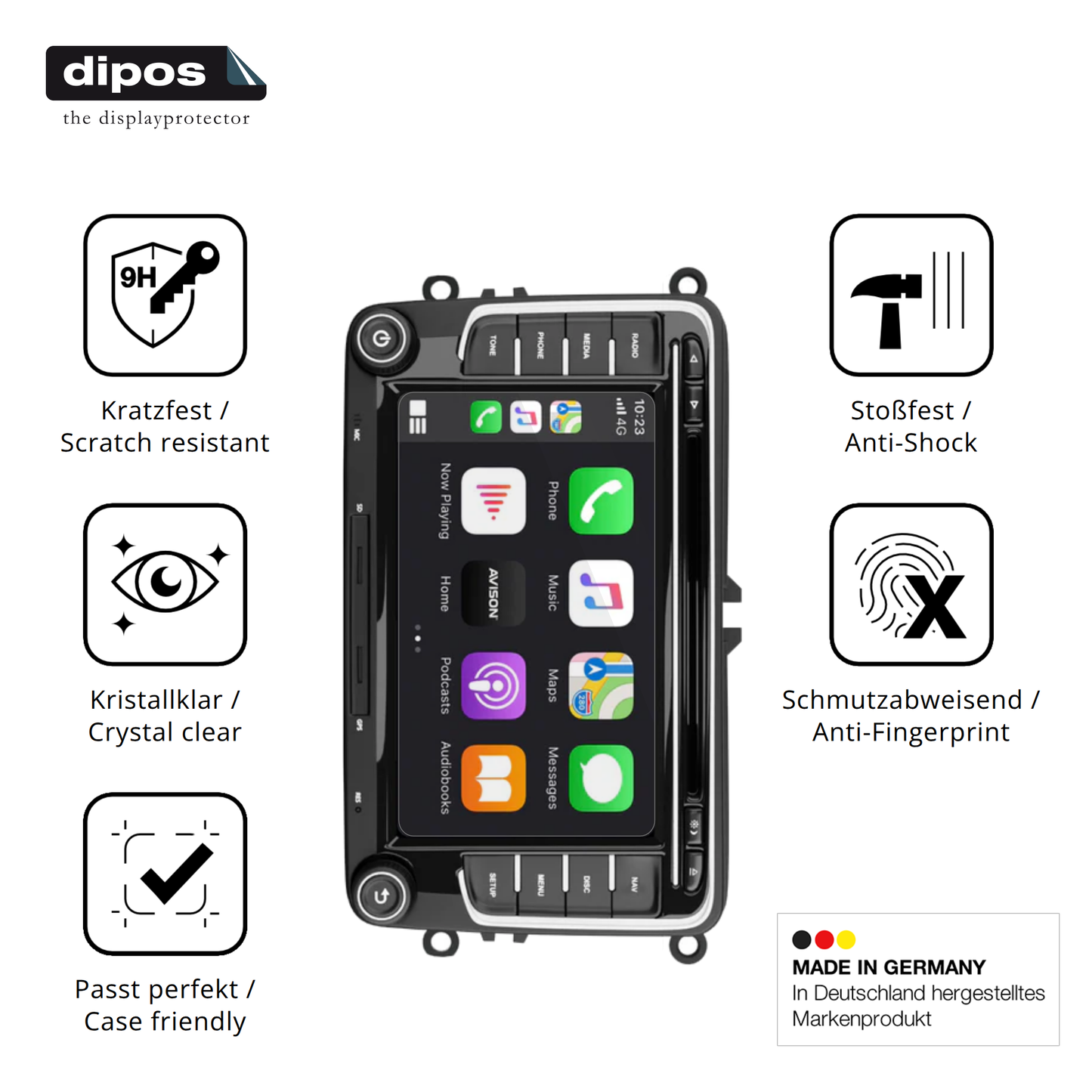 Displayschutz hergestellt in Deutschland, höchste Qualität made in Germany