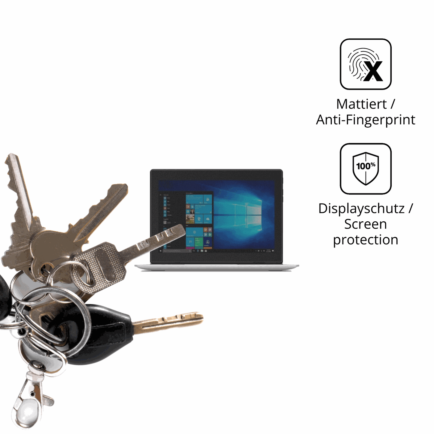 dipos Displayschutz für Lenovo IdeaPad D330, mattierte Oberfläche, Blickschutzfilter und perfekter Passform