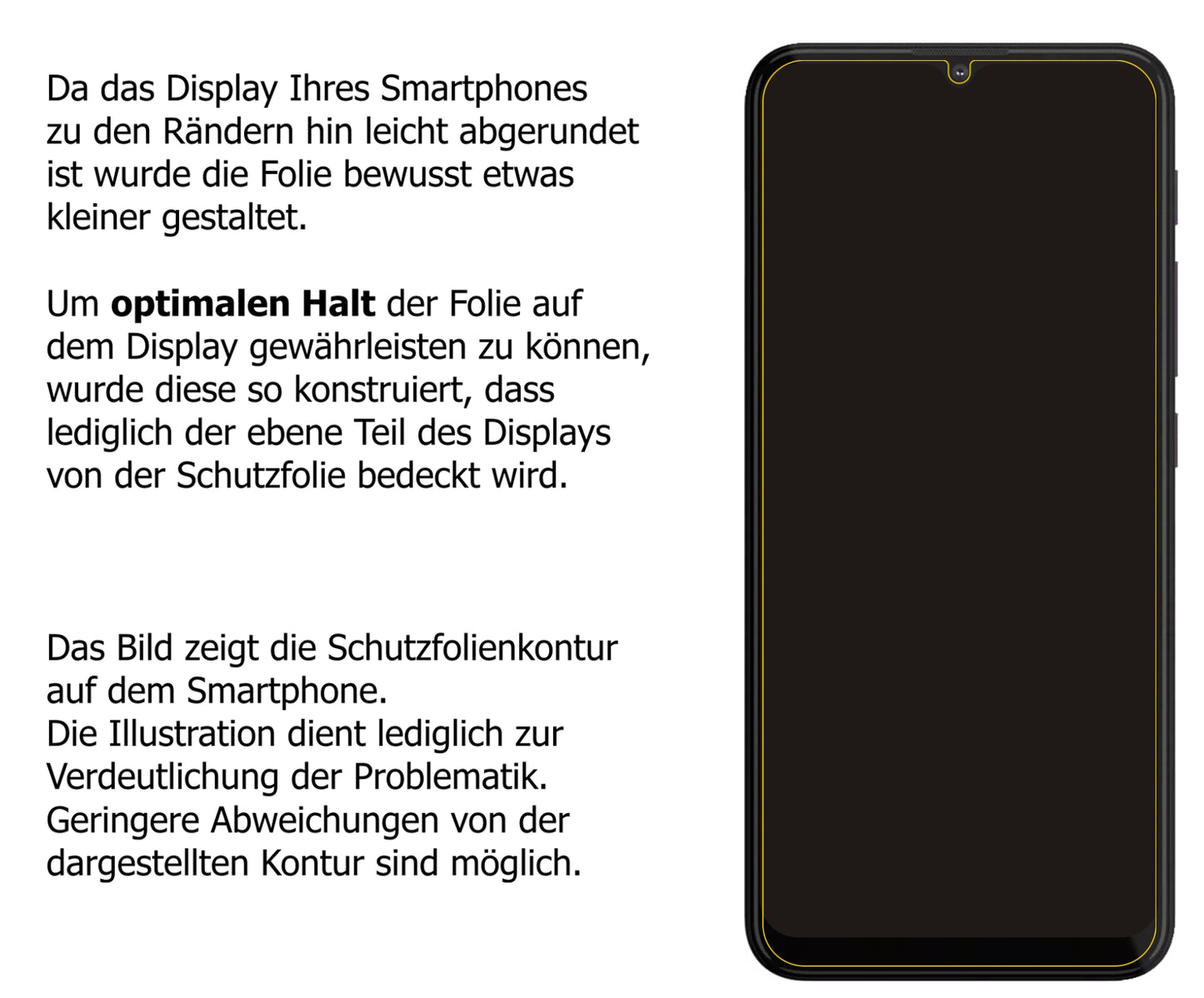 Schutzfolie mit optimaler Passform, zur Verwendung mit Hüllen geeignet