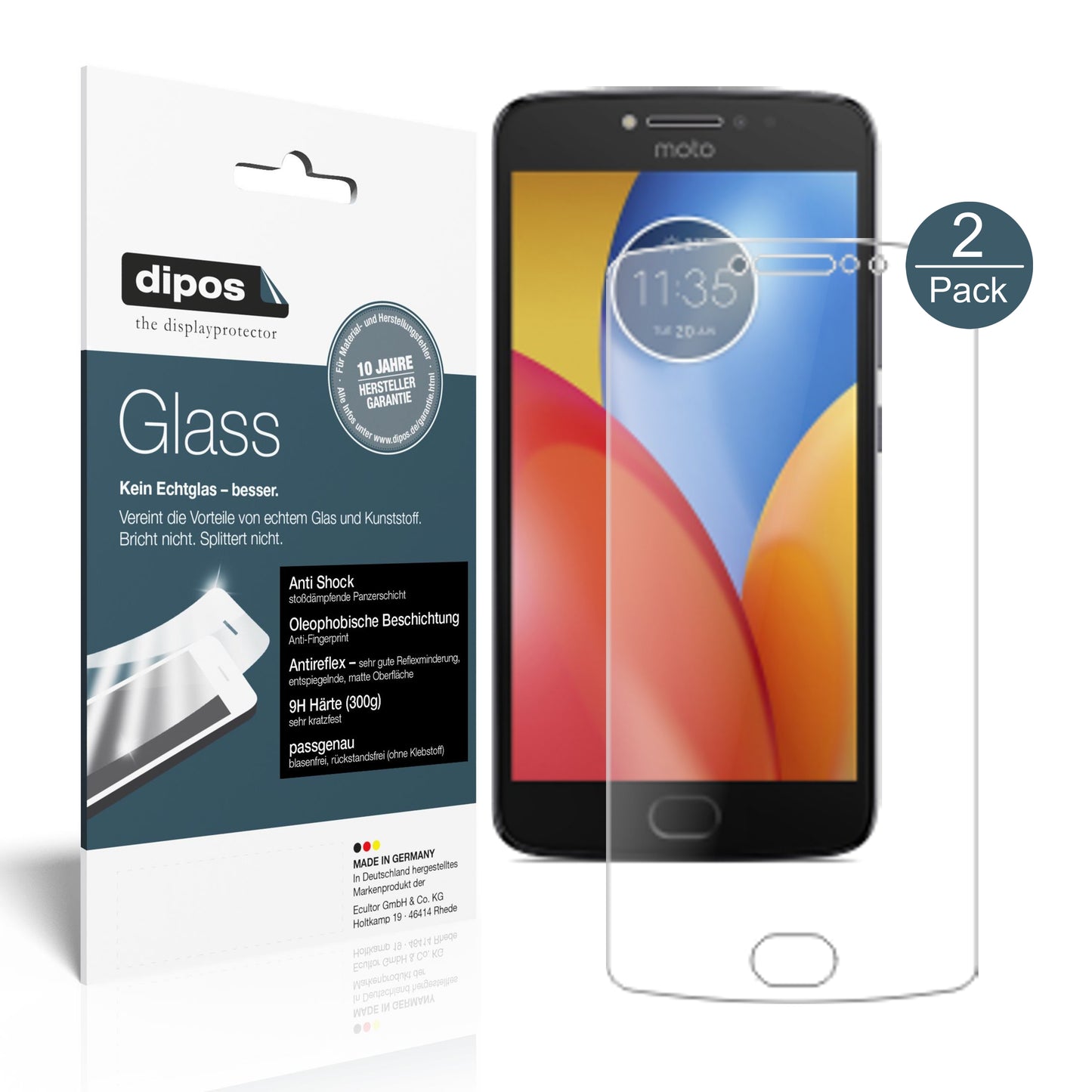 Mattes Panzerglas: Schutz vor Brüchen, Fingerabdrücken und Bildschirmblendung für Lenovo-Moto E4 Plus