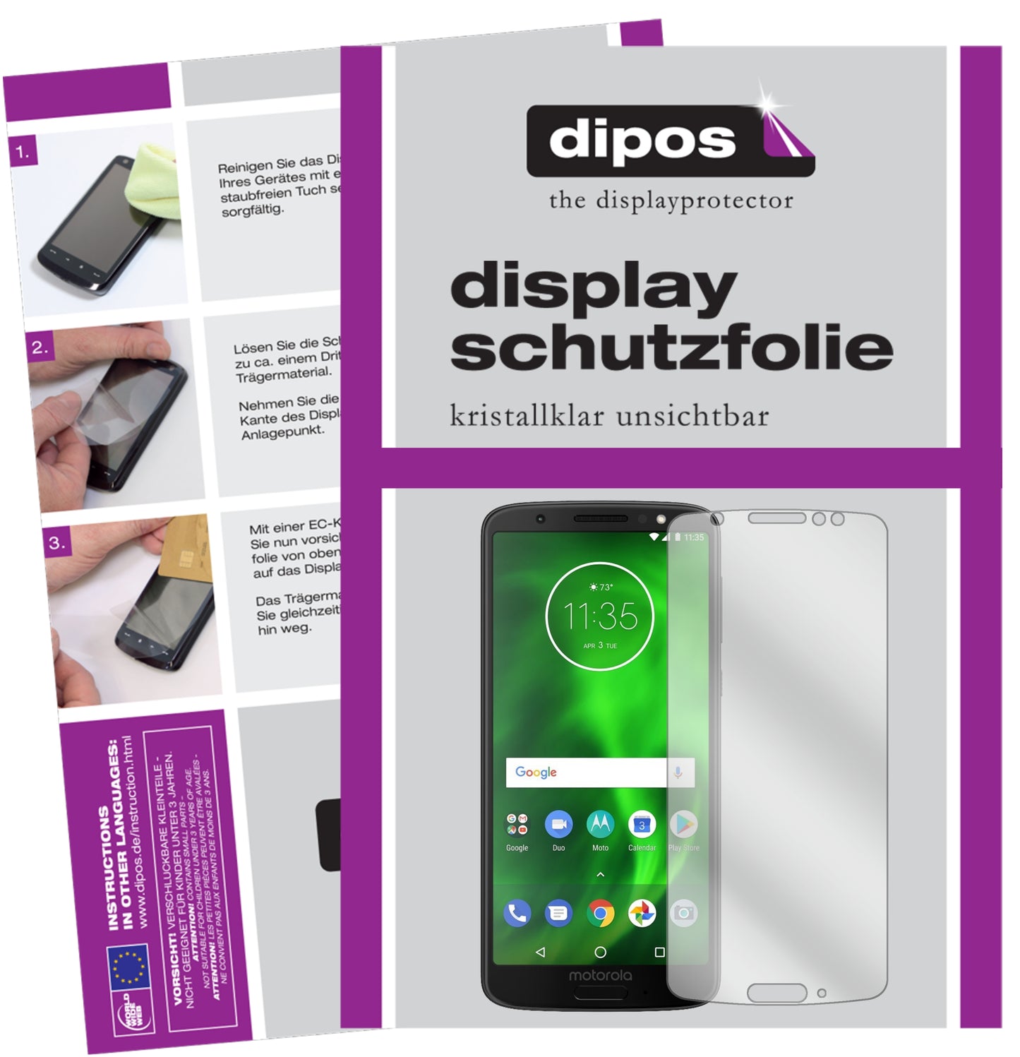 Kristallklare, dünne Schutzfolie: Kratzfest & passgenau für Lenovo-Moto G6
