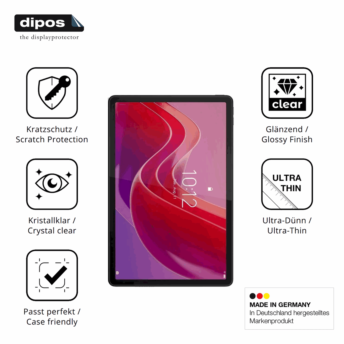 Displayschutz hergestellt in Deutschland, höchste Qualität made in Germany