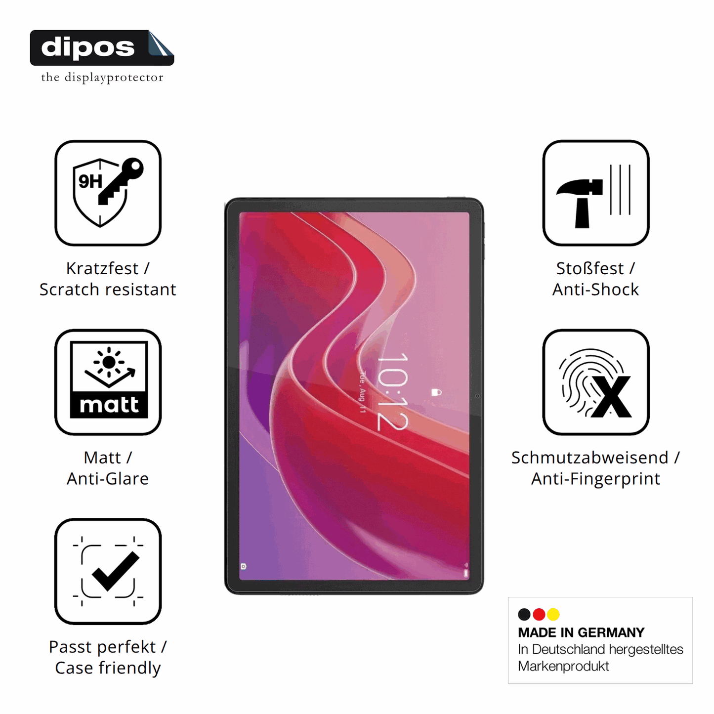 Displayschutz hergestellt in Deutschland, höchste Qualität made in Germany