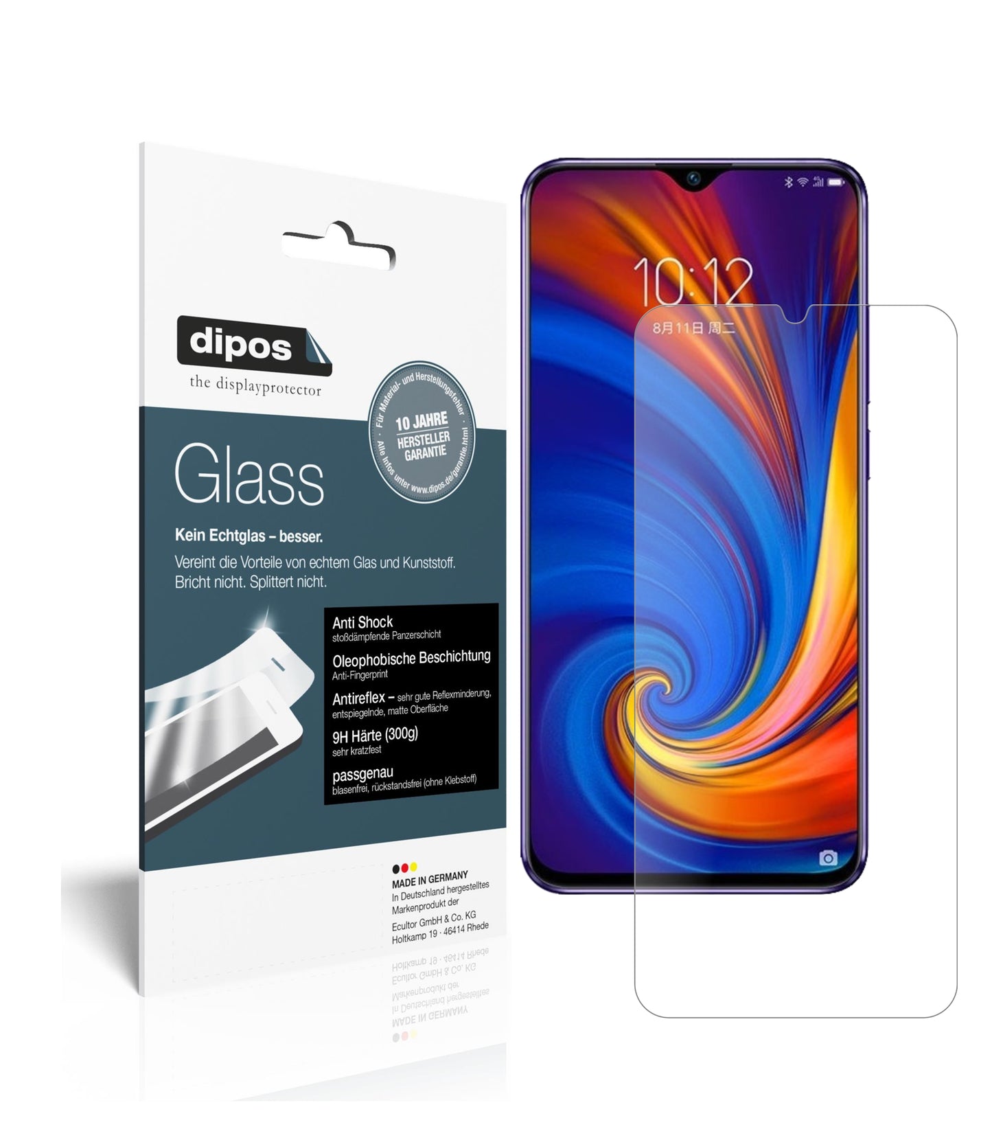 Mattes Panzerglas: Schutz vor Brüchen, Fingerabdrücken und Bildschirmblendung für Lenovo-Z5s