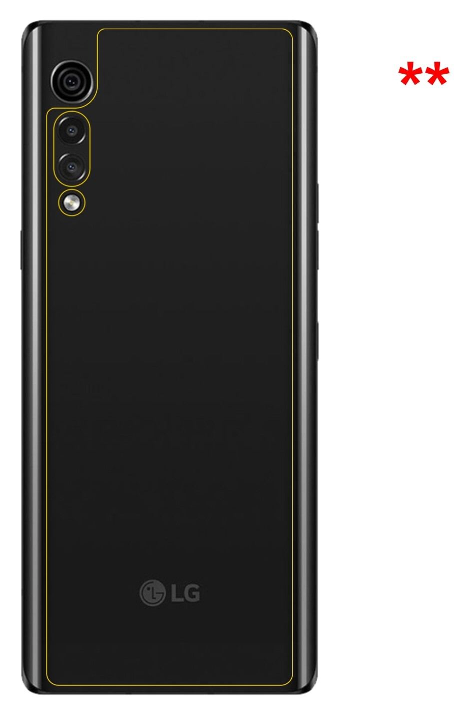 Dünne und klare Folie passend zugeschnitten für LG Velvet 4G Rückseite