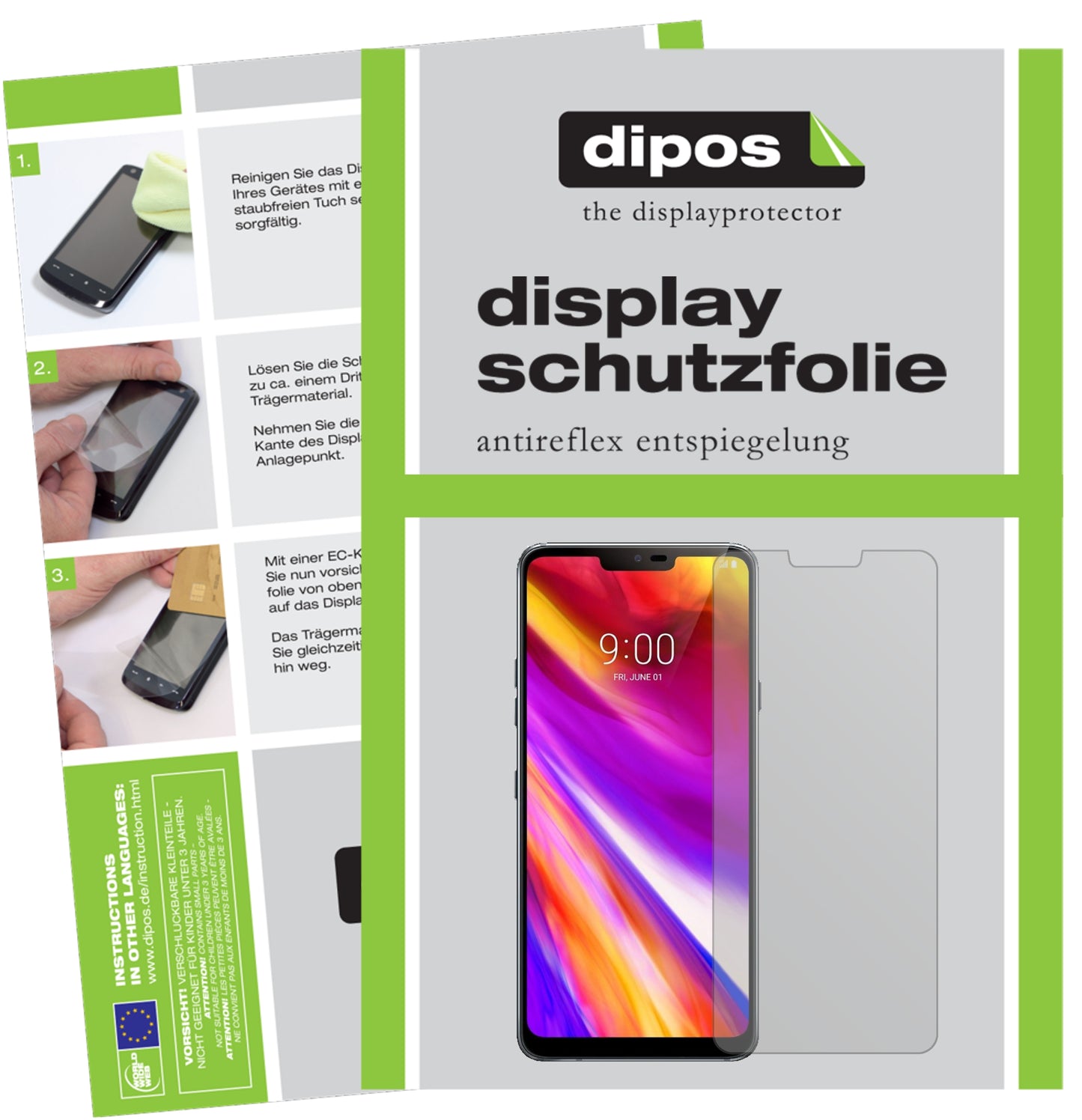 Mattes Panzerglas: Entspiegelte, dünne Folie, Fingerabdruckresistenz und Bildschirmschutz für LG-G7 ThinQ