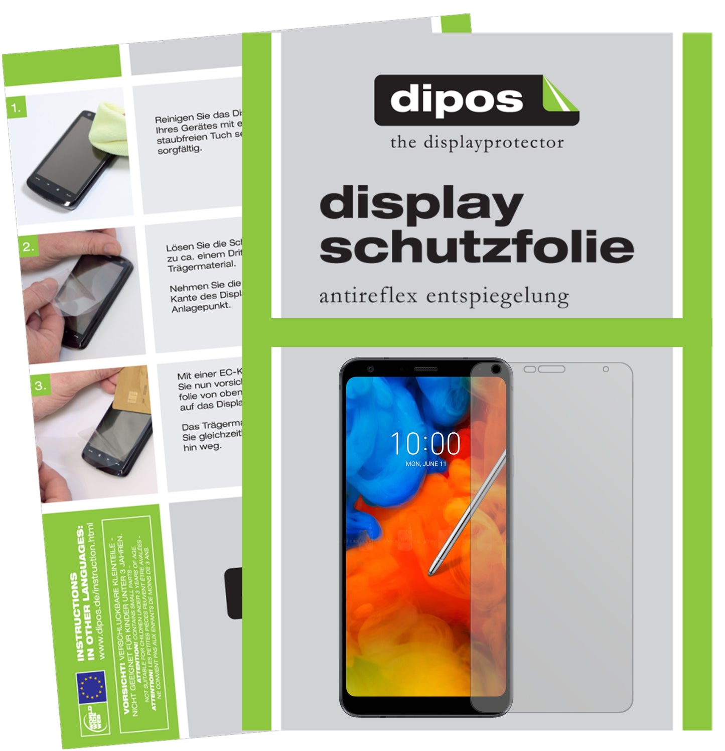 Mattes Panzerglas: Entspiegelte, dünne Folie, Fingerabdruckresistenz und Bildschirmschutz für LG-Q8 (2018)