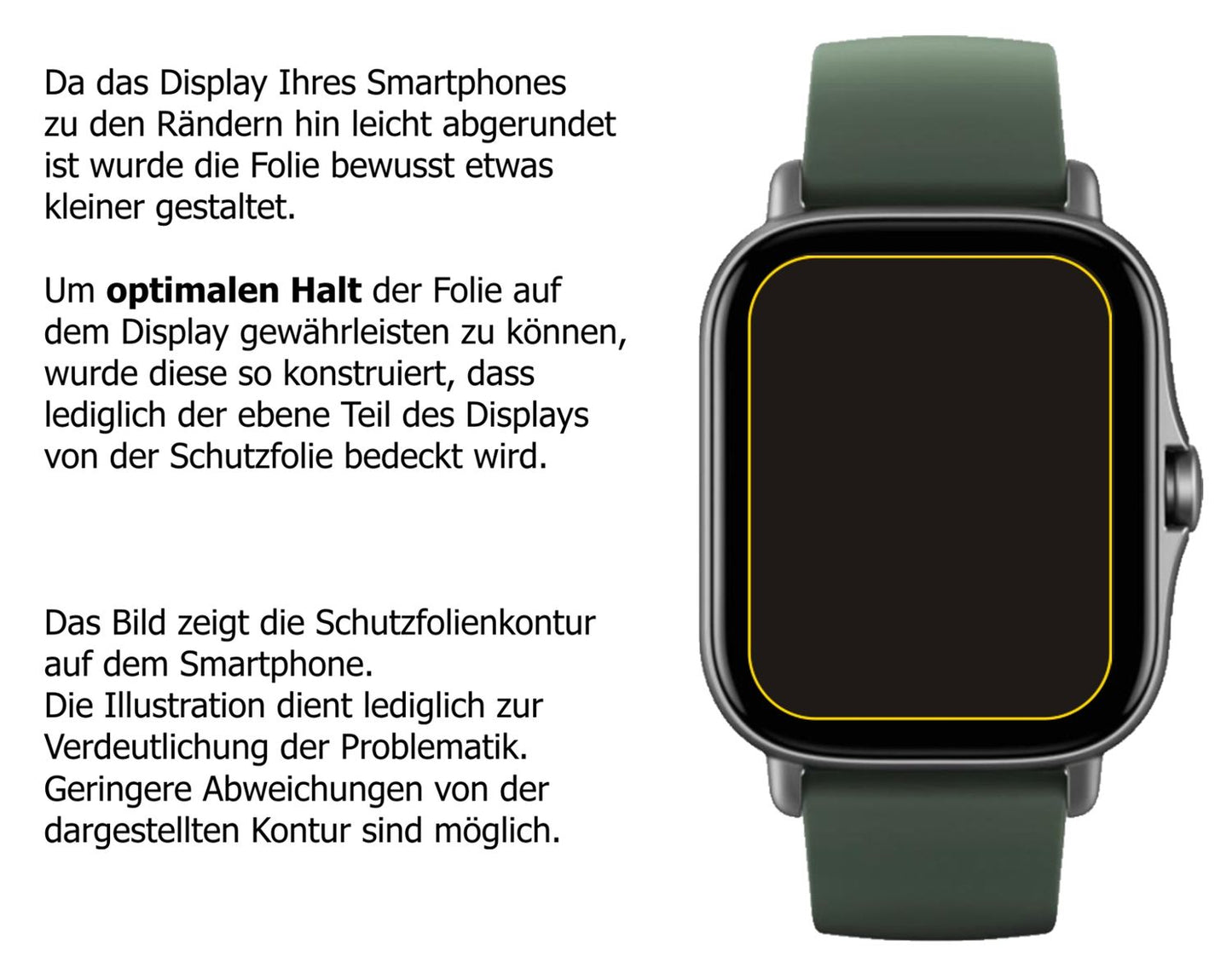 Schutzfolie mit optimaler Passform, zur Verwendung mit Hüllen geeignet