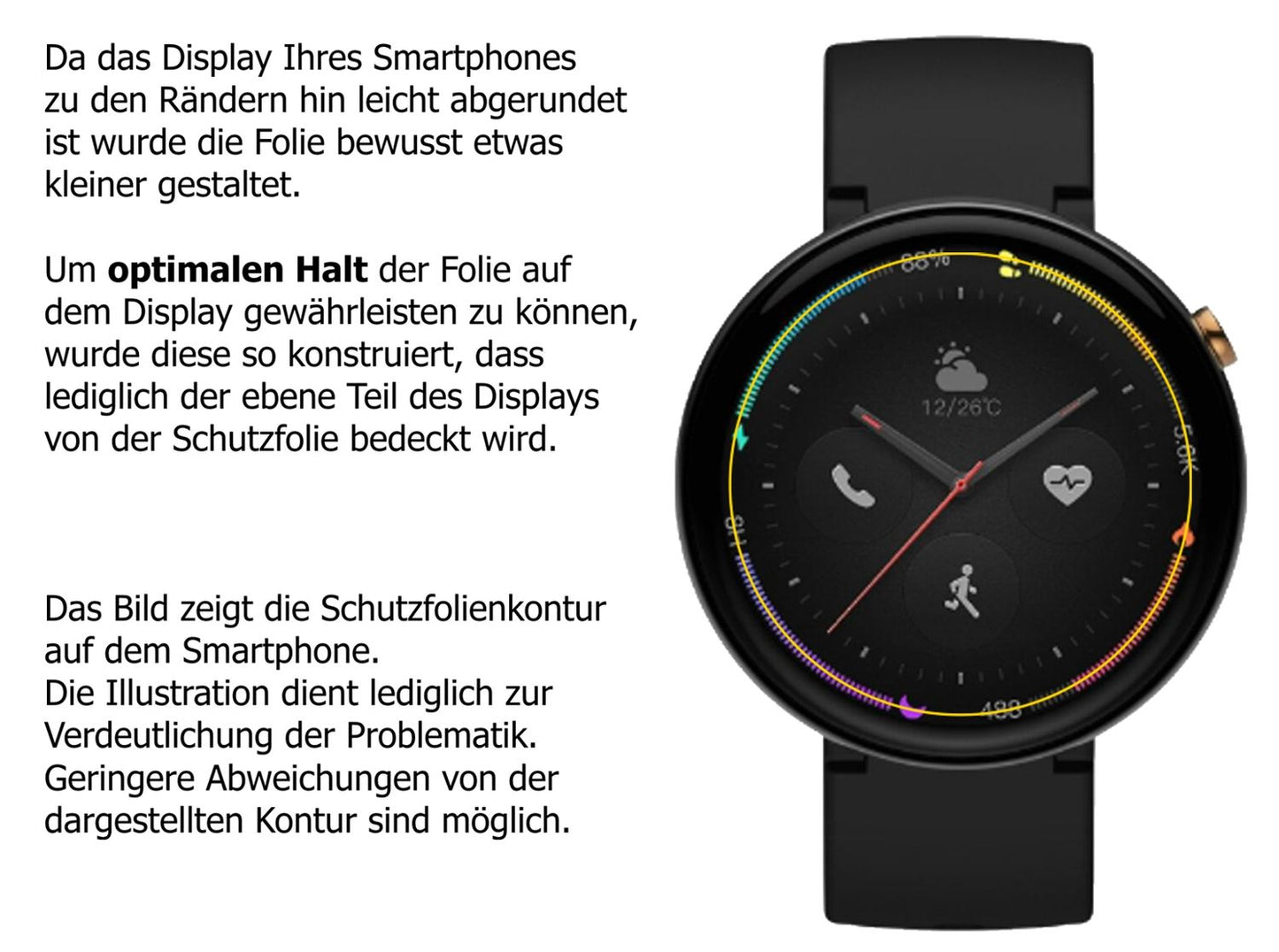 Schutzfolie mit optimaler Passform, zur Verwendung mit Hüllen geeignet