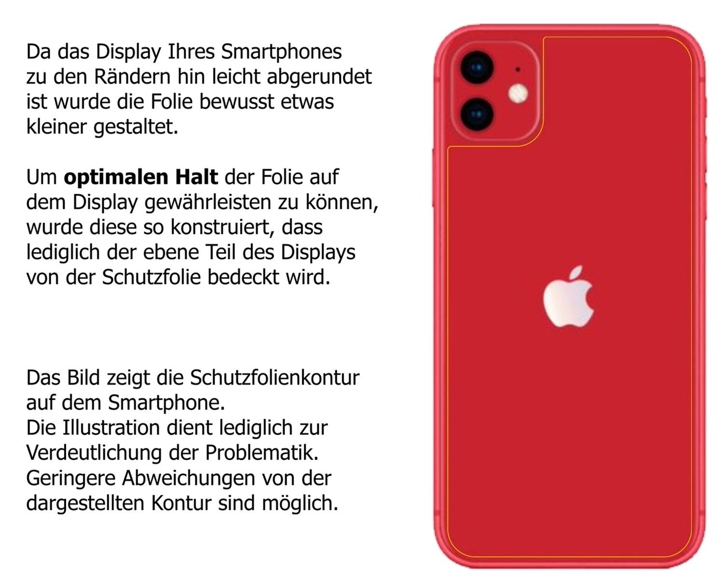 Schutzfolie mit optimaler Passform, zur Verwendung mit Hüllen geeignet