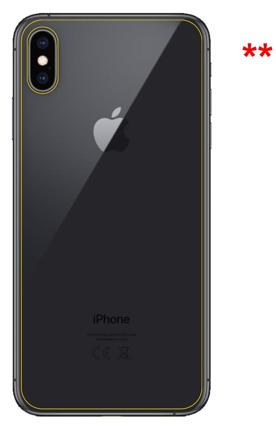 Dünne und klare Folie passend zugeschnitten für Apple iPhone XS Max Rückseite