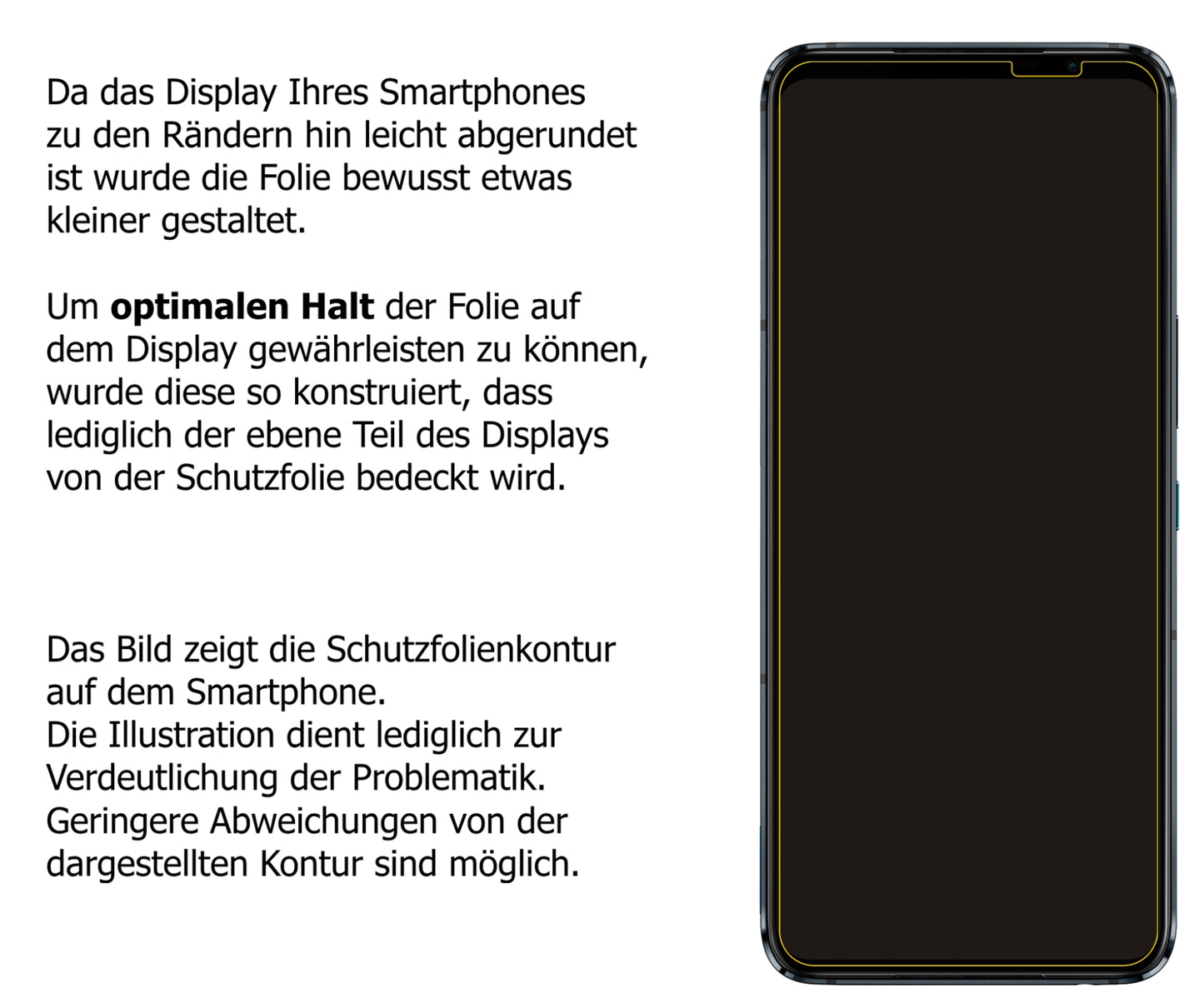 Schutzfolie mit optimaler Passform, zur Verwendung mit Hüllen geeignet