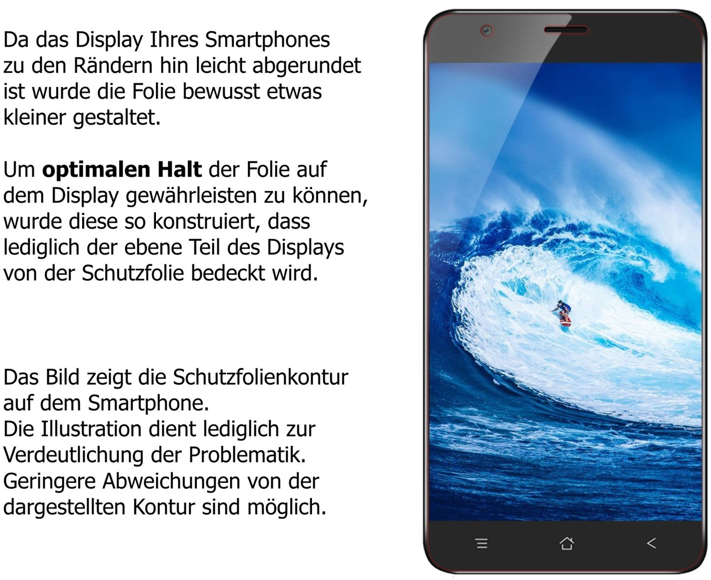 Schutzfolie mit optimaler Passform, zur Verwendung mit Hüllen geeignet