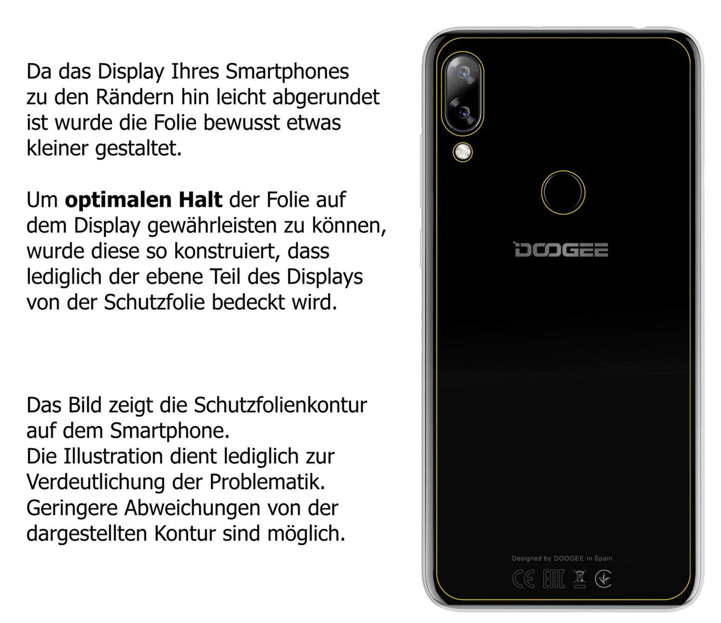 Schutzfolie mit optimaler Passform, zur Verwendung mit Hüllen geeignet