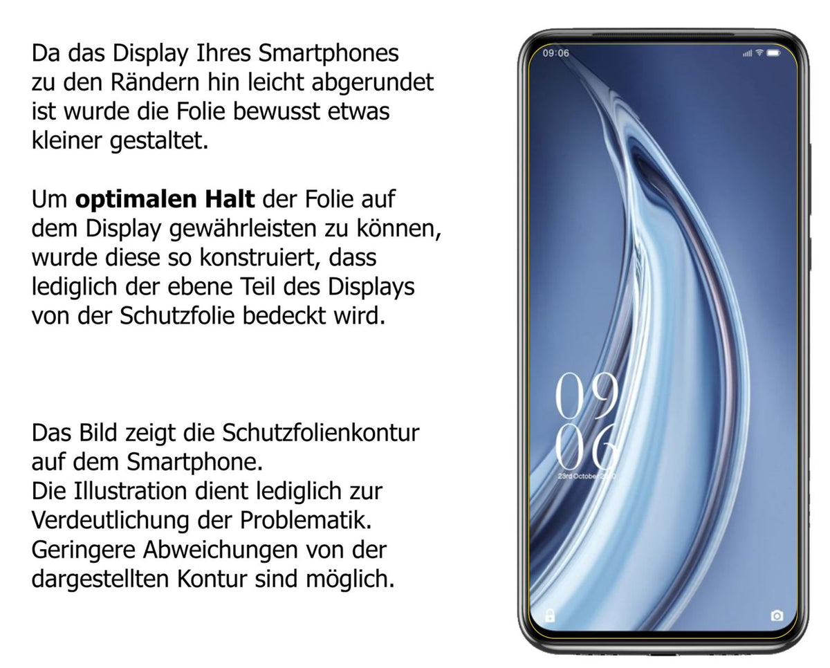 Schutzfolie mit optimaler Passform, zur Verwendung mit Hüllen geeignet
