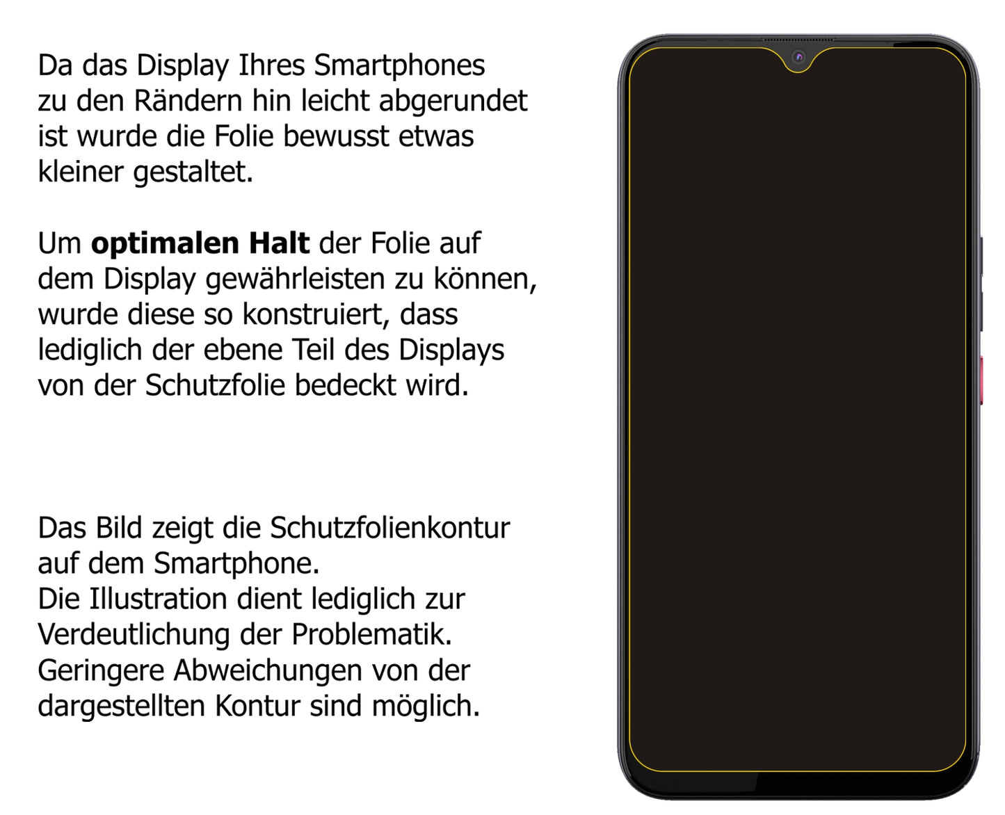 Schutzfolie mit optimaler Passform, zur Verwendung mit Hüllen geeignet
