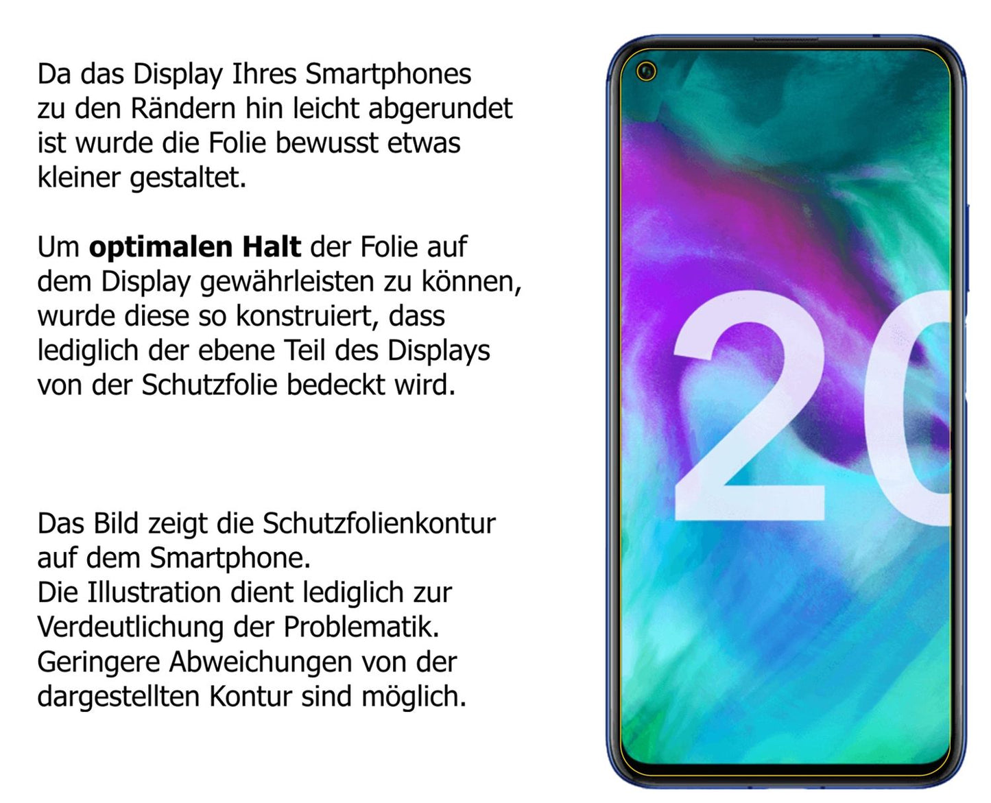 Schutzfolie mit optimaler Passform, zur Verwendung mit Hüllen geeignet