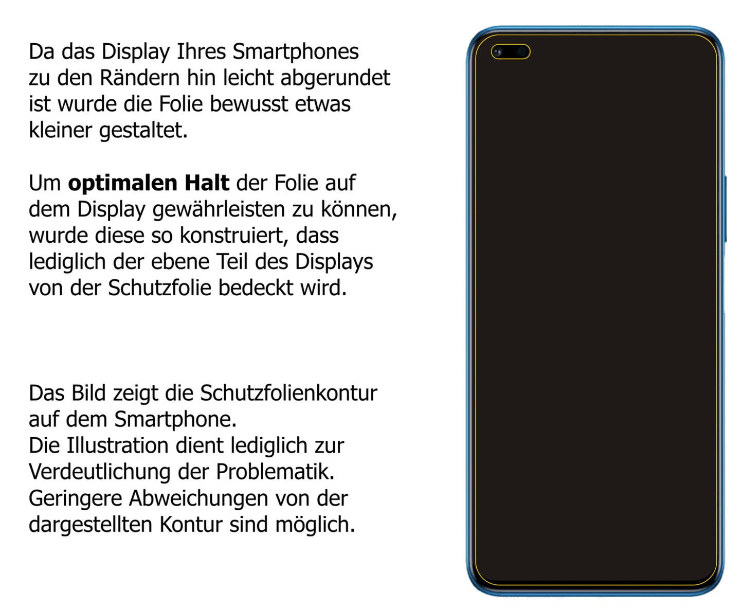 Schutzfolie mit optimaler Passform, zur Verwendung mit Hüllen geeignet